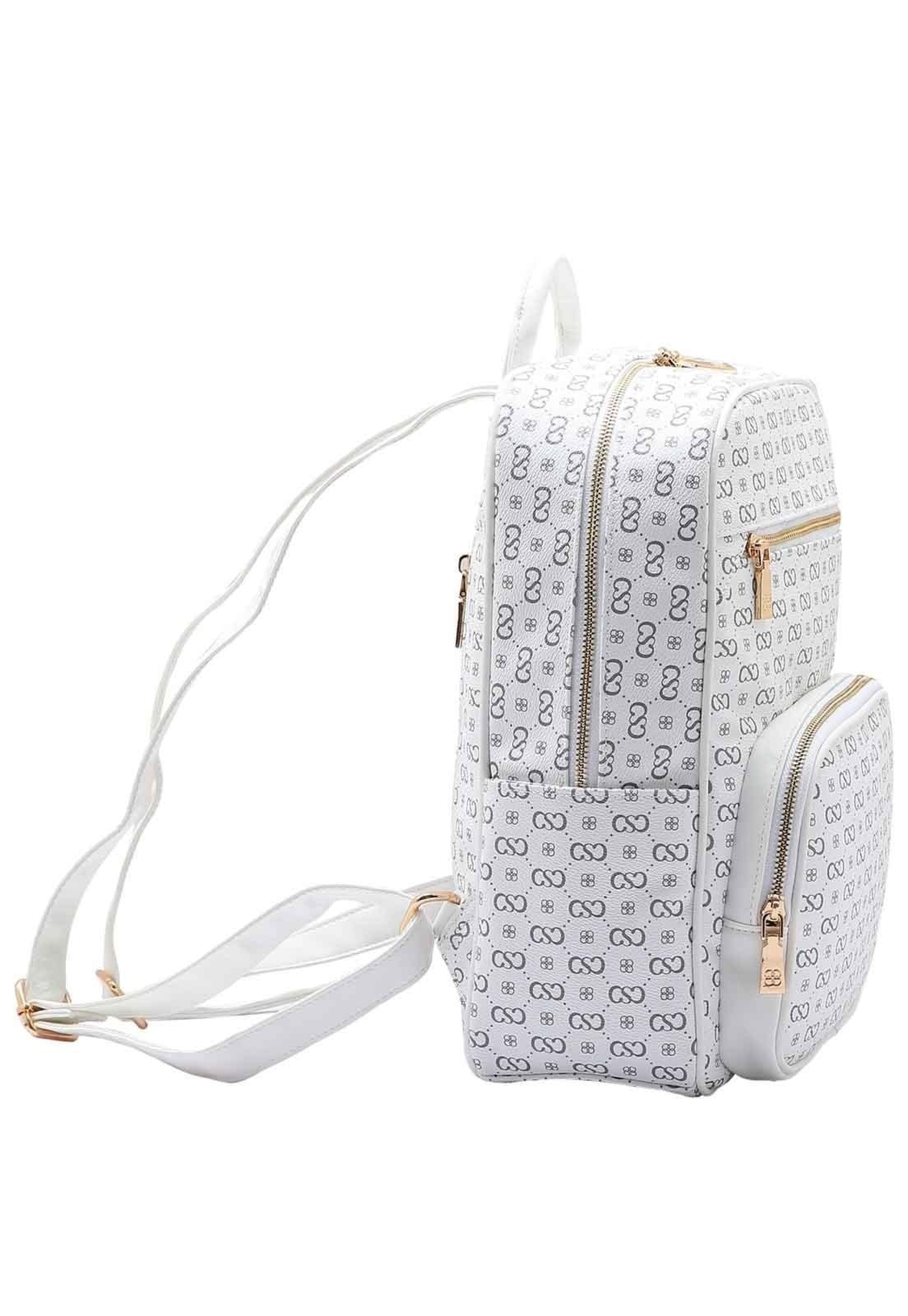 Vista 2 Mochila Feminina Chenson Original Elegance Luxo Laptop Off-White 8485078 Chenson off-white white