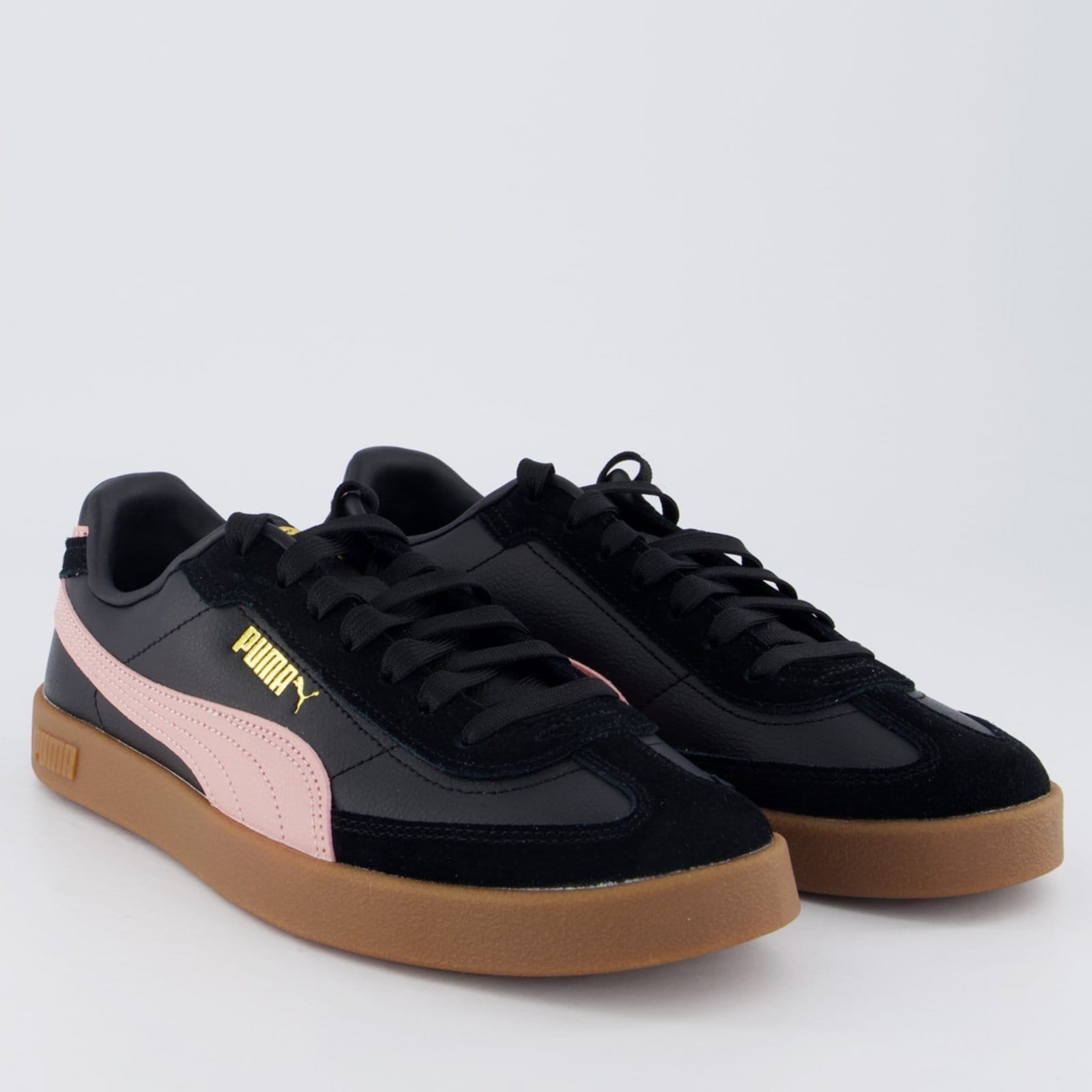 Vista 2 Tênis Puma Club II Era Feminino Preto e Rosa Puma preto rosa