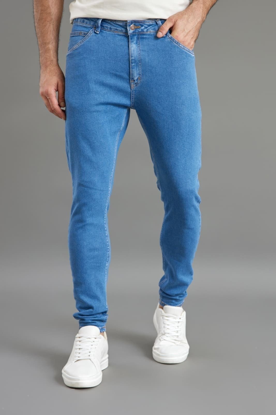 Vista principal Calça Jeans Masculina Skinny Básica Five Pockets Dialogo DIALOGO azul