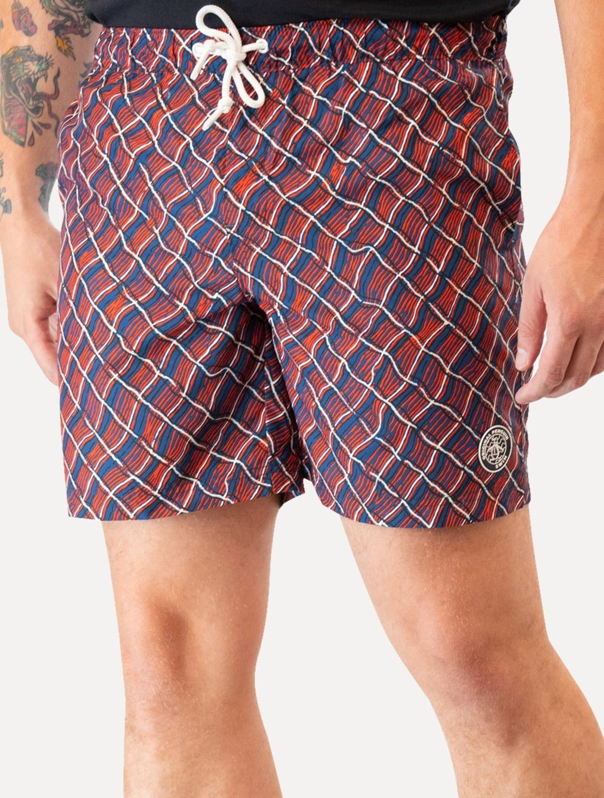 Short Original Penguin Masculino D Água Abstract Print Marinho