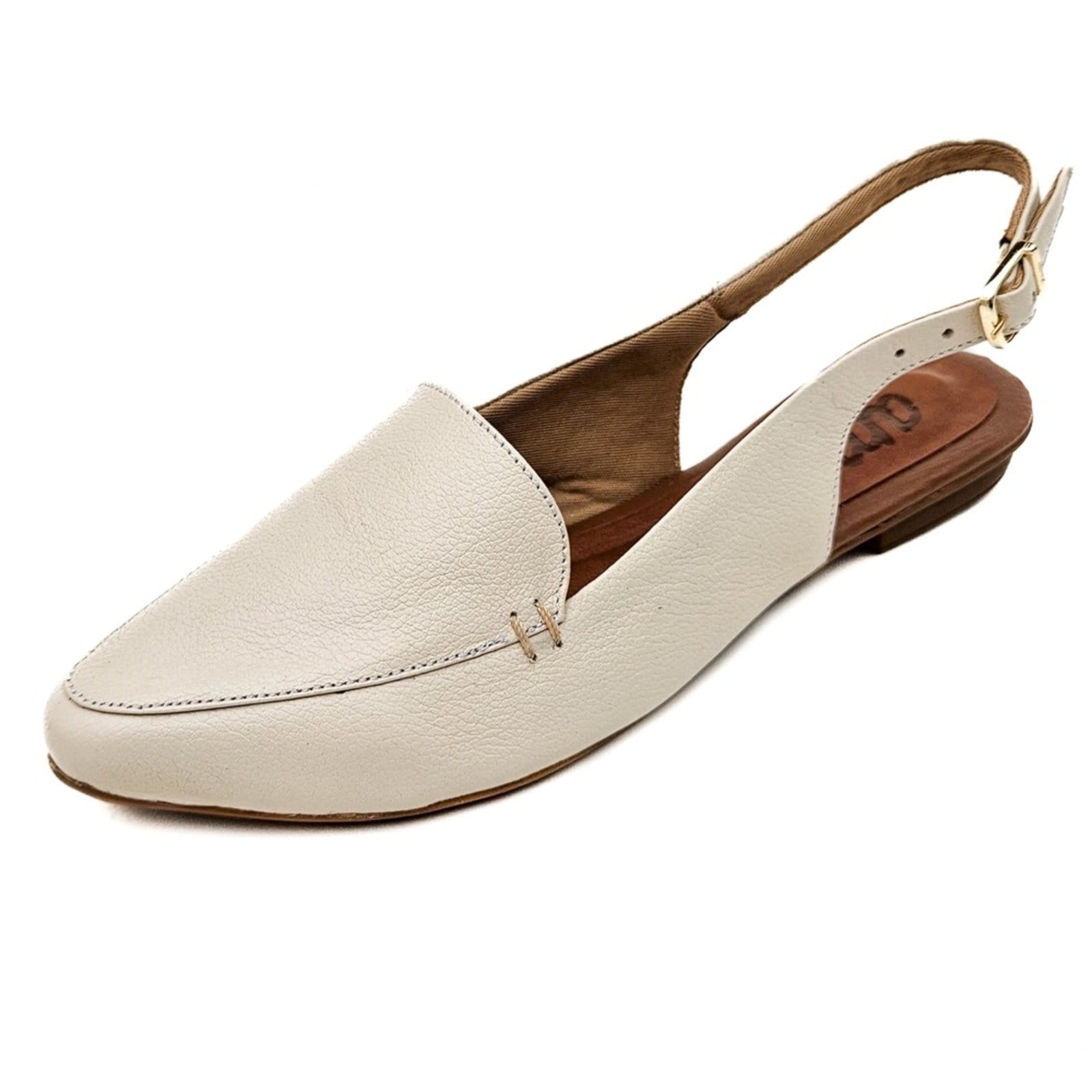 Sapatilha Slingback Amo Calçados em Couro Off White