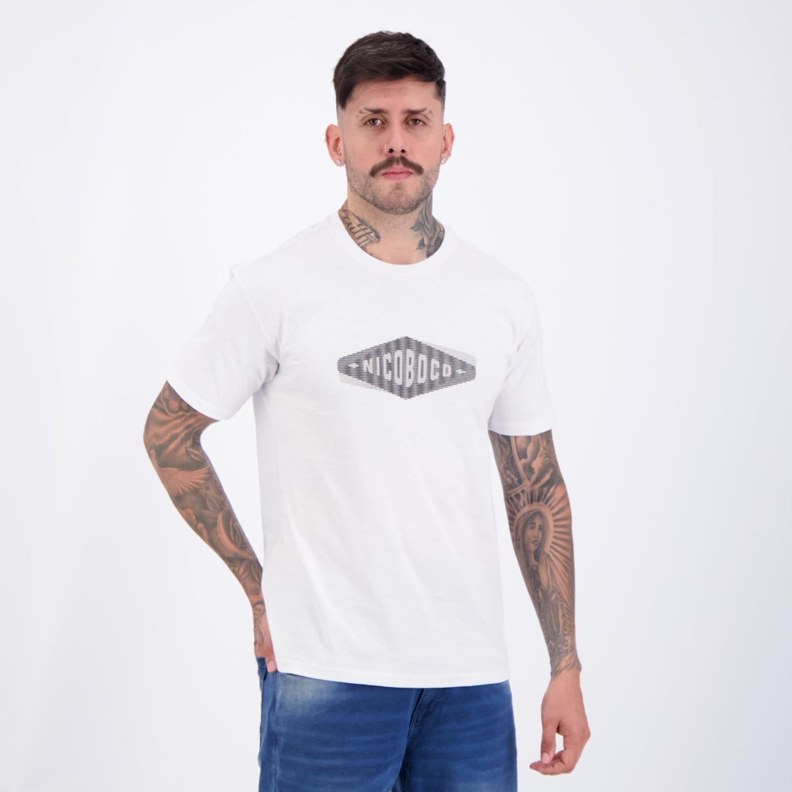 Vista 2 Camiseta Nicoboco Faith Branca Nicoboco branco