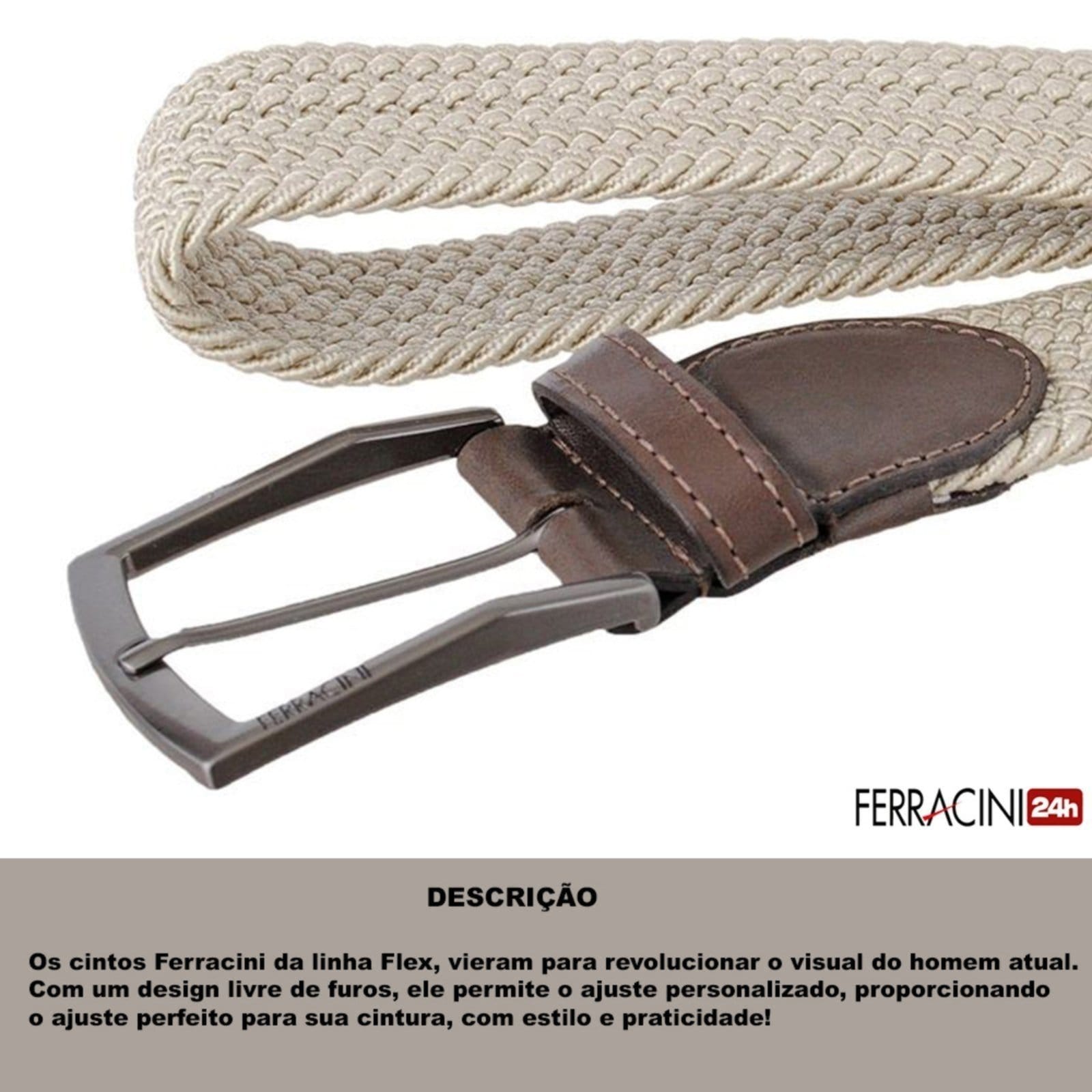 Vista 2 Cinto Ferracini Casual Flex FERRACINI bege