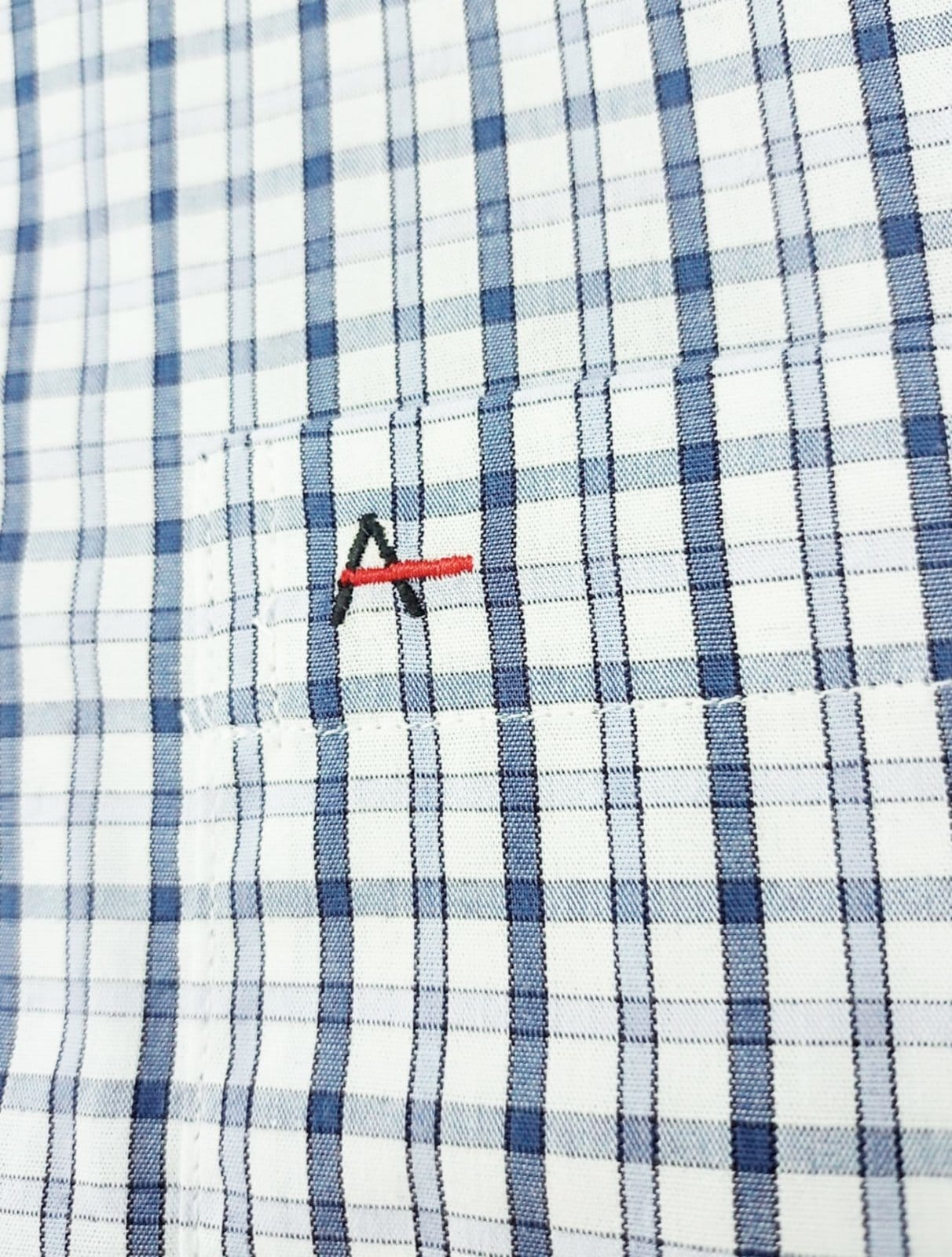 Vista 2 Camisa Aramis Masculina Regular Pocket Tricoline Xadrez Branca Aramis azul/branco/xadrez azul