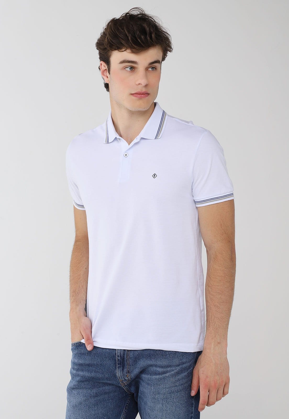 Polo Masculina Forum Listrada Branca