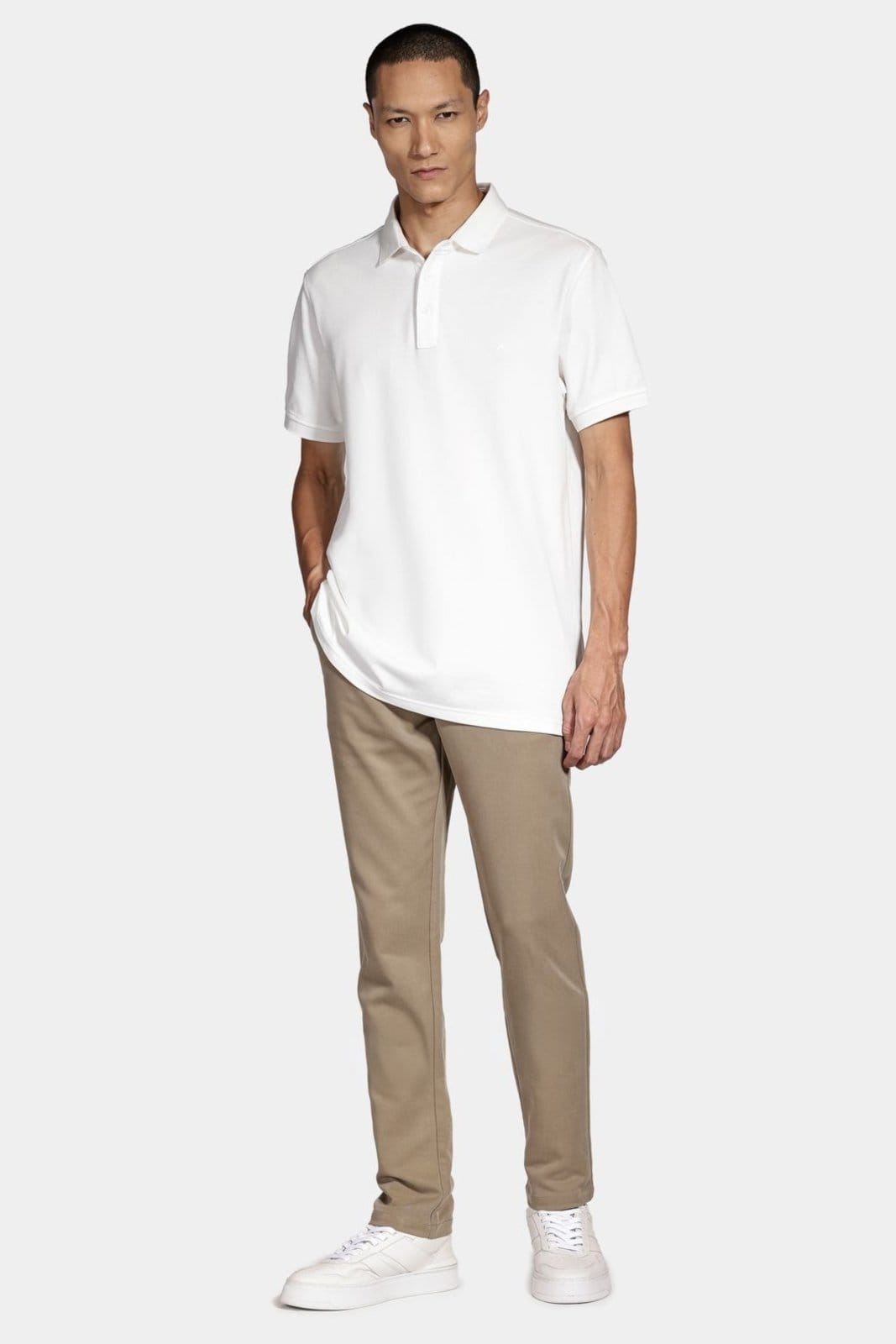 Vista 2 Polo Aramis Shirt Mercerized Cotton Piquet Off White Aramis branco white
