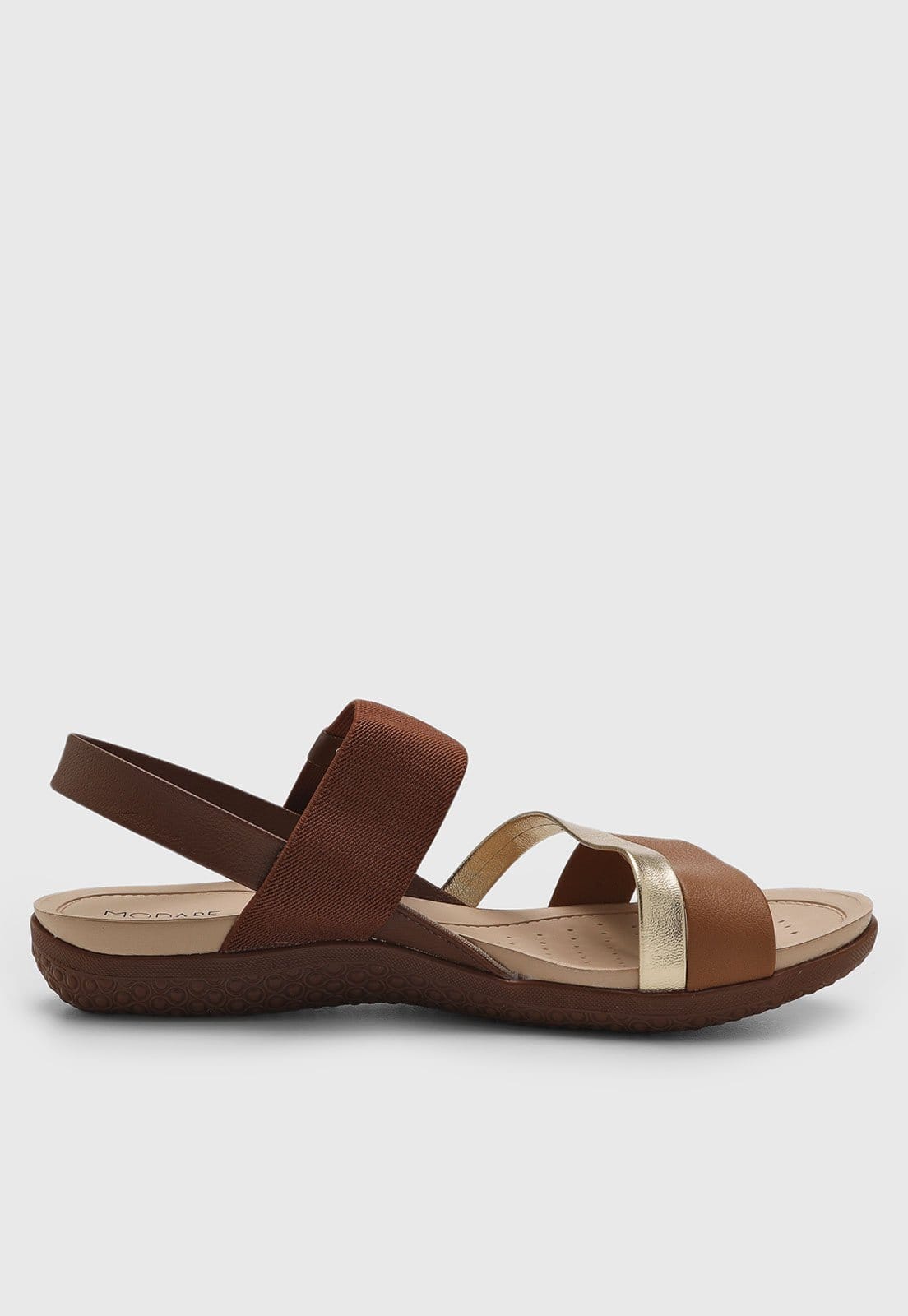 Vista 2 Rasteira Feminina Modare Tiras Dourada MODARE marrom