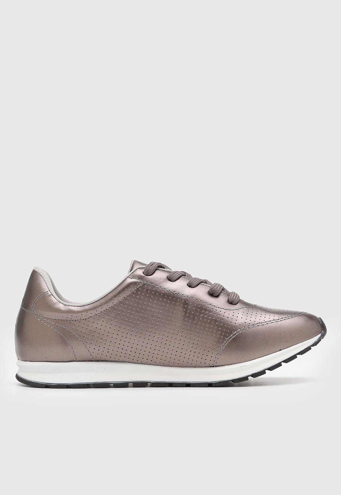 Vista 2 Tênis Feminino Via Uno Metálico com Cadarço VIA UNO grafite