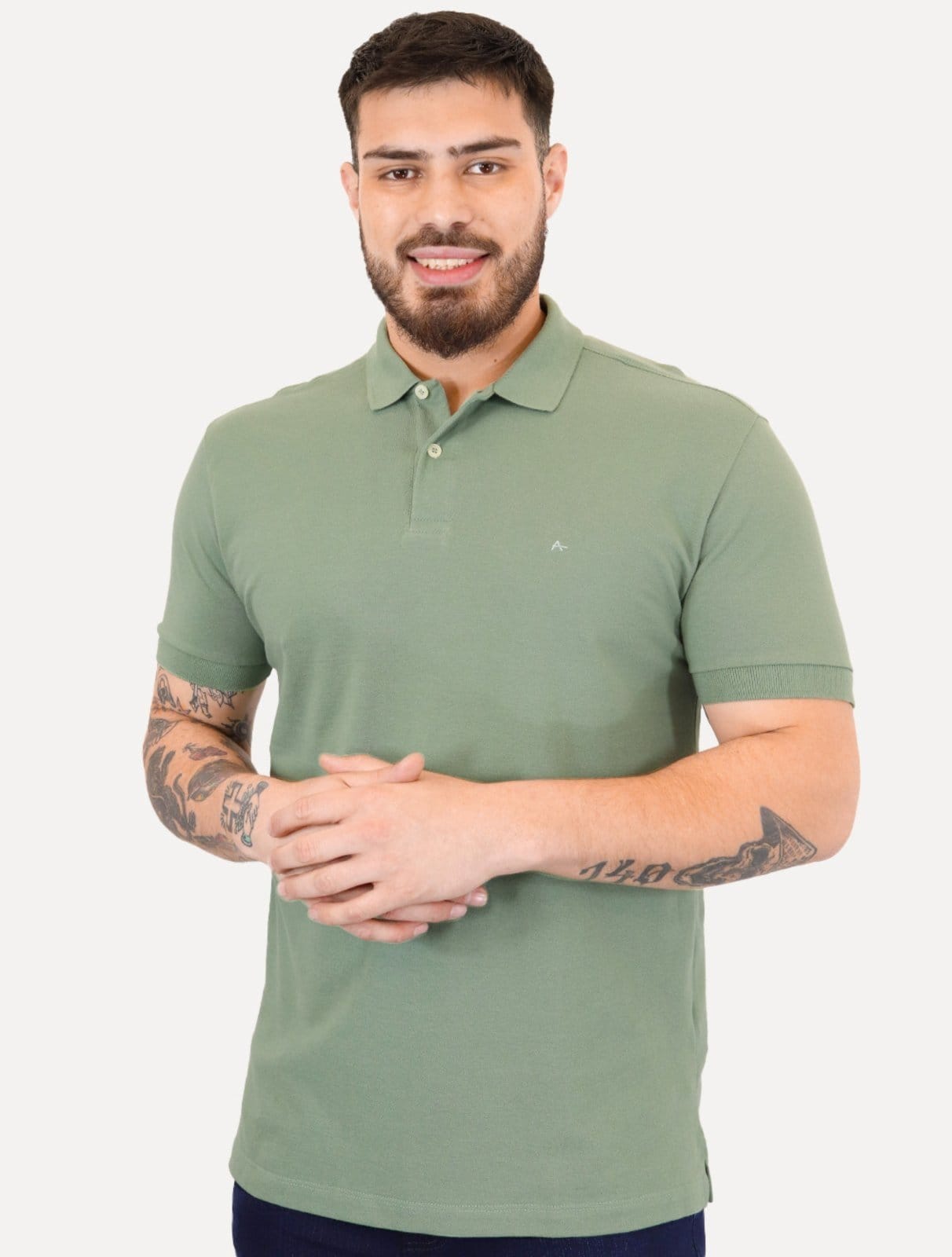 Polo Aramis Masculina Basic Piquet Mono Menta