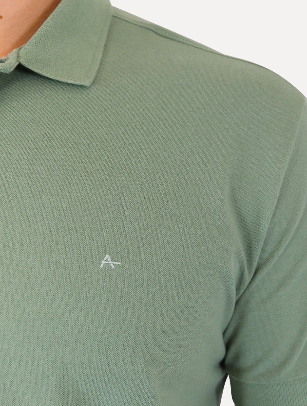 Vista 2 Polo Aramis Masculina Basic Piquet Mono Menta Aramis verde