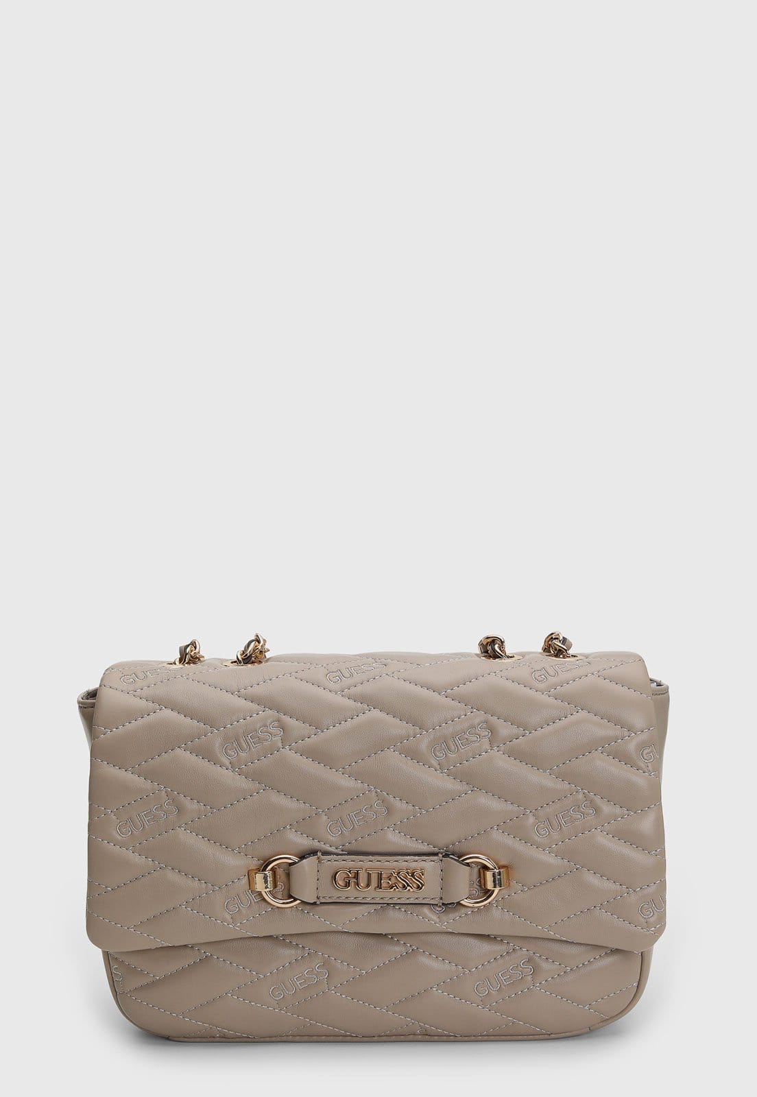 Bolsa Feminina Guess Média Matelassada Taupe