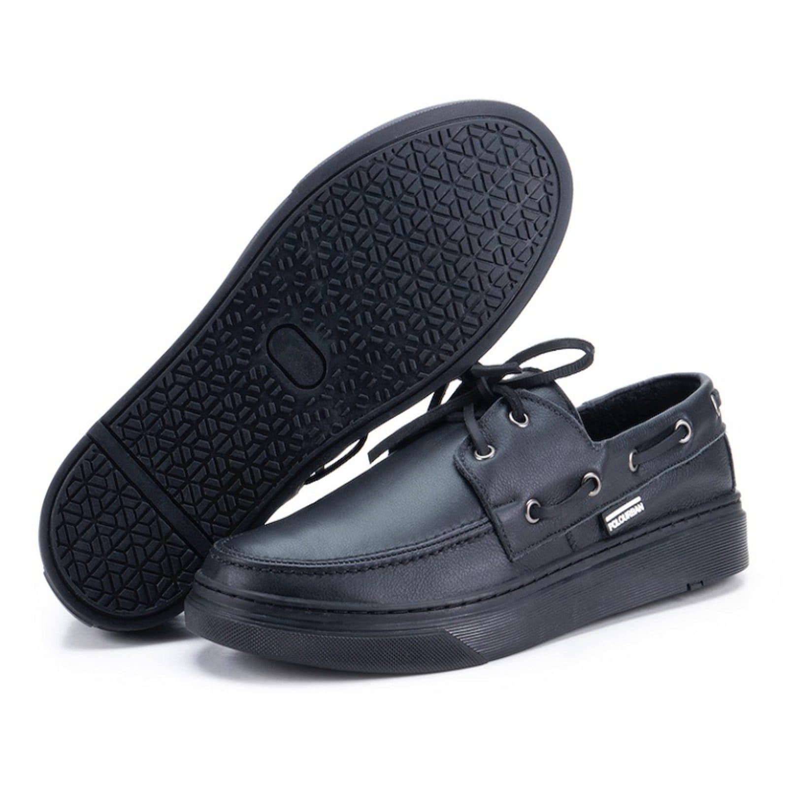 Vista principal Dockside Masculino em Couro Ônix POLO URBAN preto