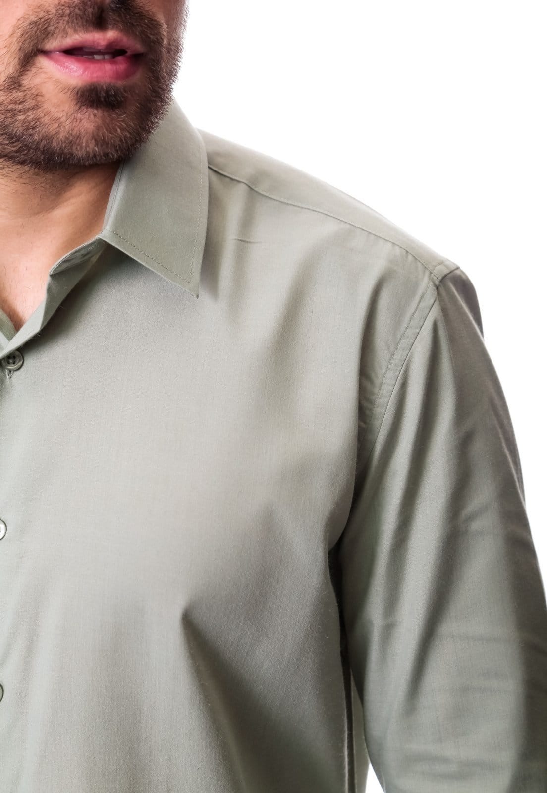 Vista 2 Kit 5 Camisas Sociais Casual Masculina Preta, Branca Cinza e Azul Crocker - 50077 Crocker verde