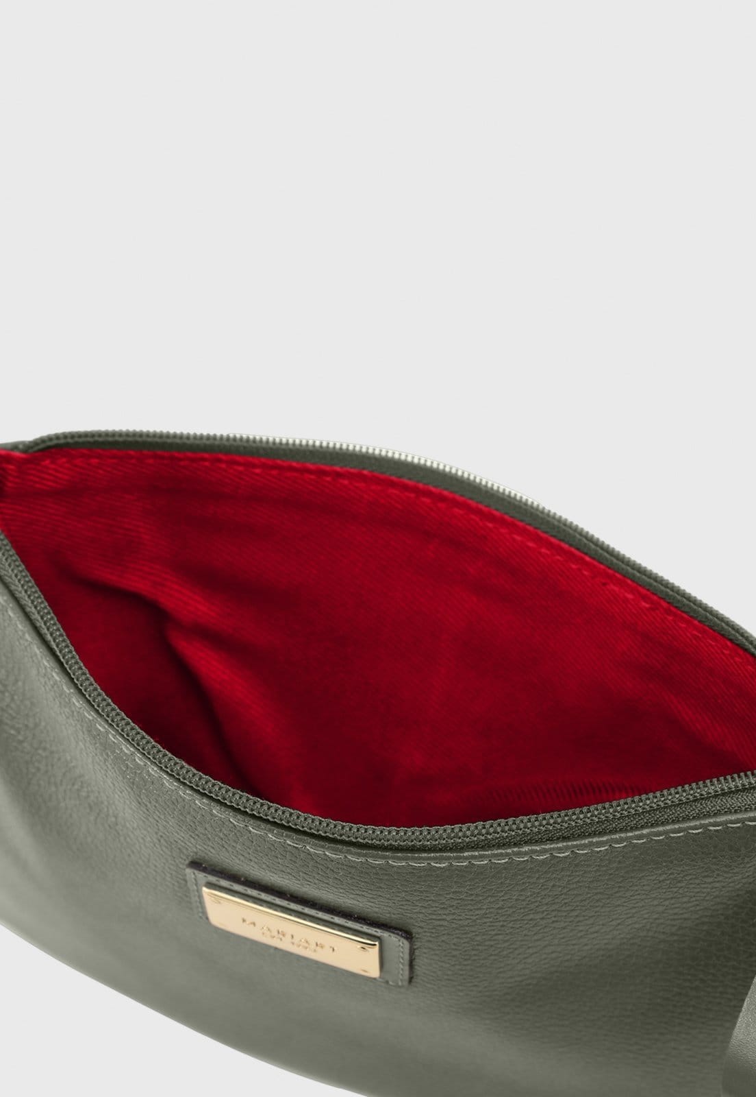 Vista 2 Bolsa Transversal de Couro Mariart 199MRT Army Mariart verde militar