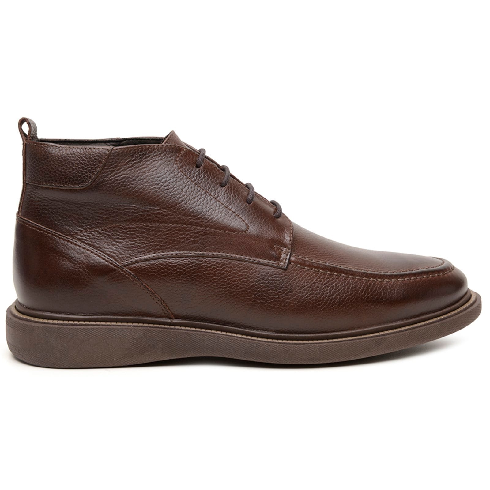 Vista 2 Sapato Masculino Casual Veritimo Bota Cano Baixo Em Couro Brogue Urbana Confortável Veritimo café