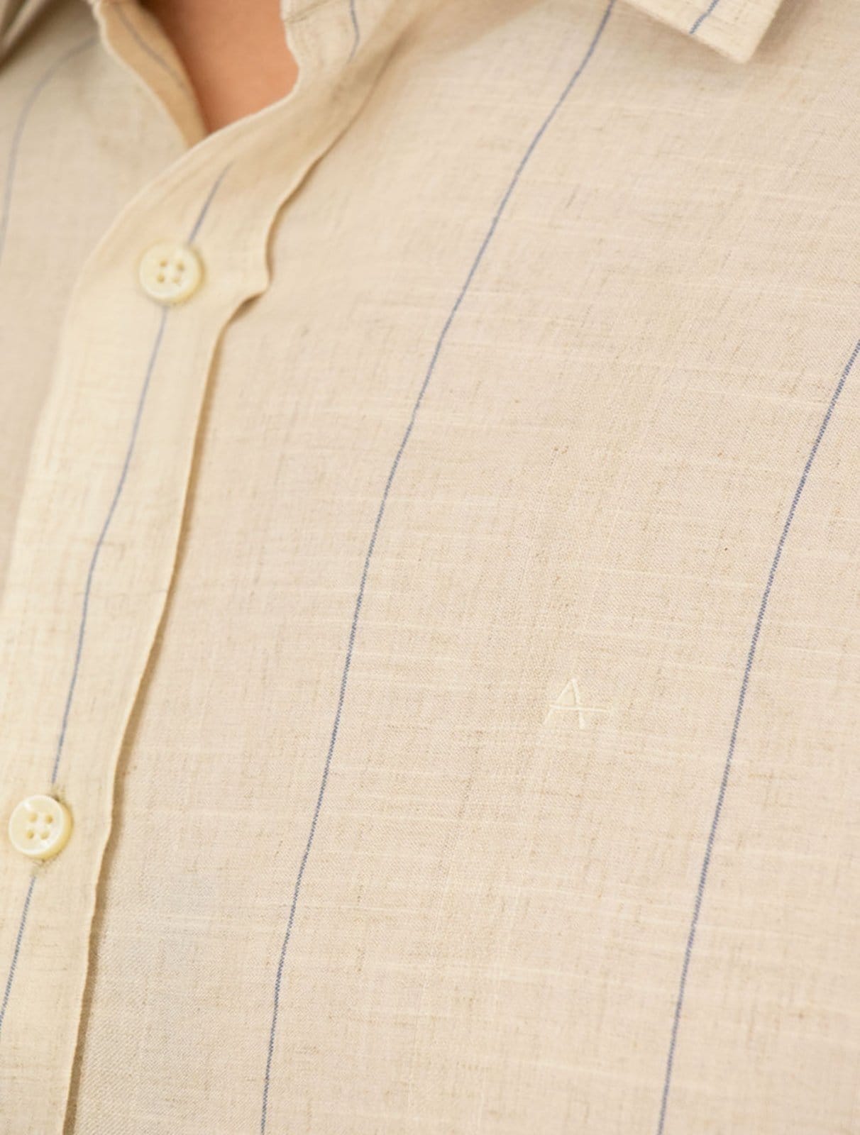 Vista 2 Camisa Aramis Masculina Modal Linho Algodão Visco Areia Mescla Aramis azul marinho