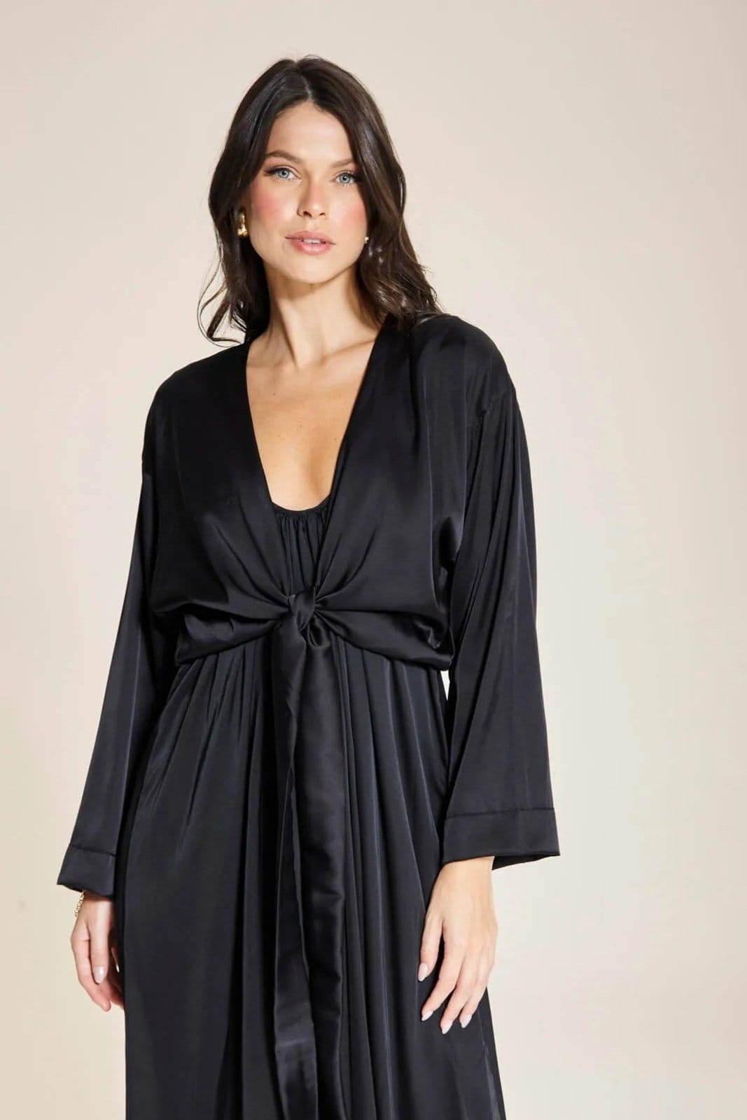 Blusa Cetim Leve Laço Glam