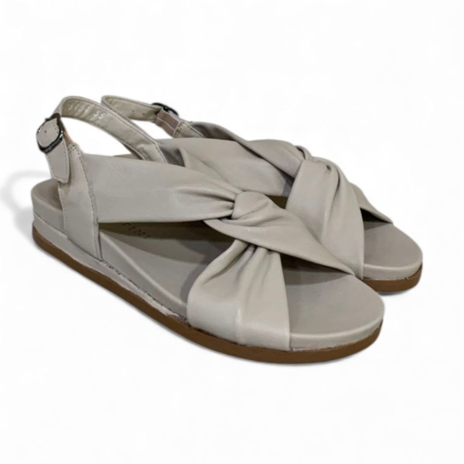 Vista 2 Sandália Feminina Anabela Moscardini em Couro 528404 Off White Moscardini off-white white