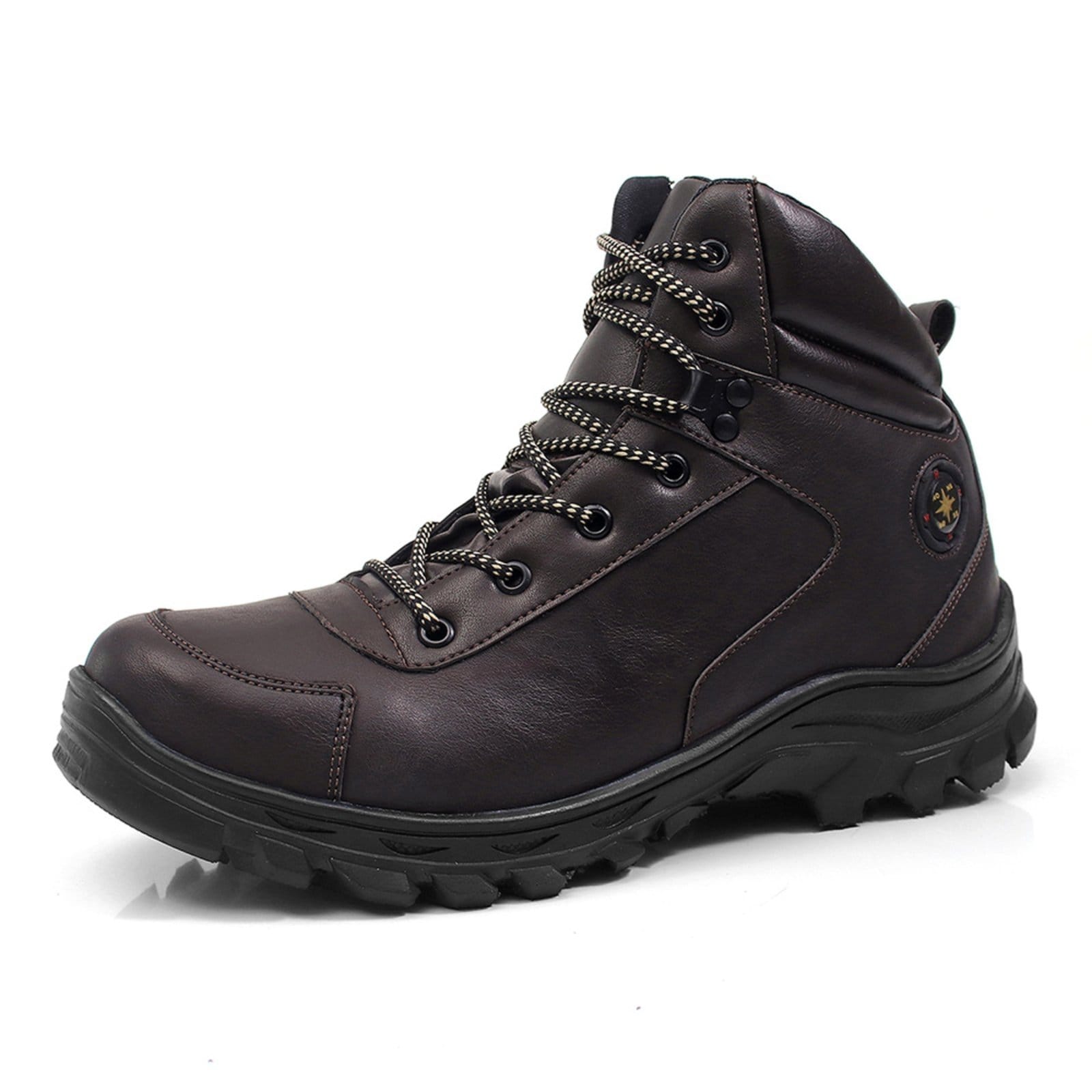 Vista 2 Bota Masculina Bredeni Adventure Segurança Conforto Tênis Leve Macio Dia A Dia BREDENI café