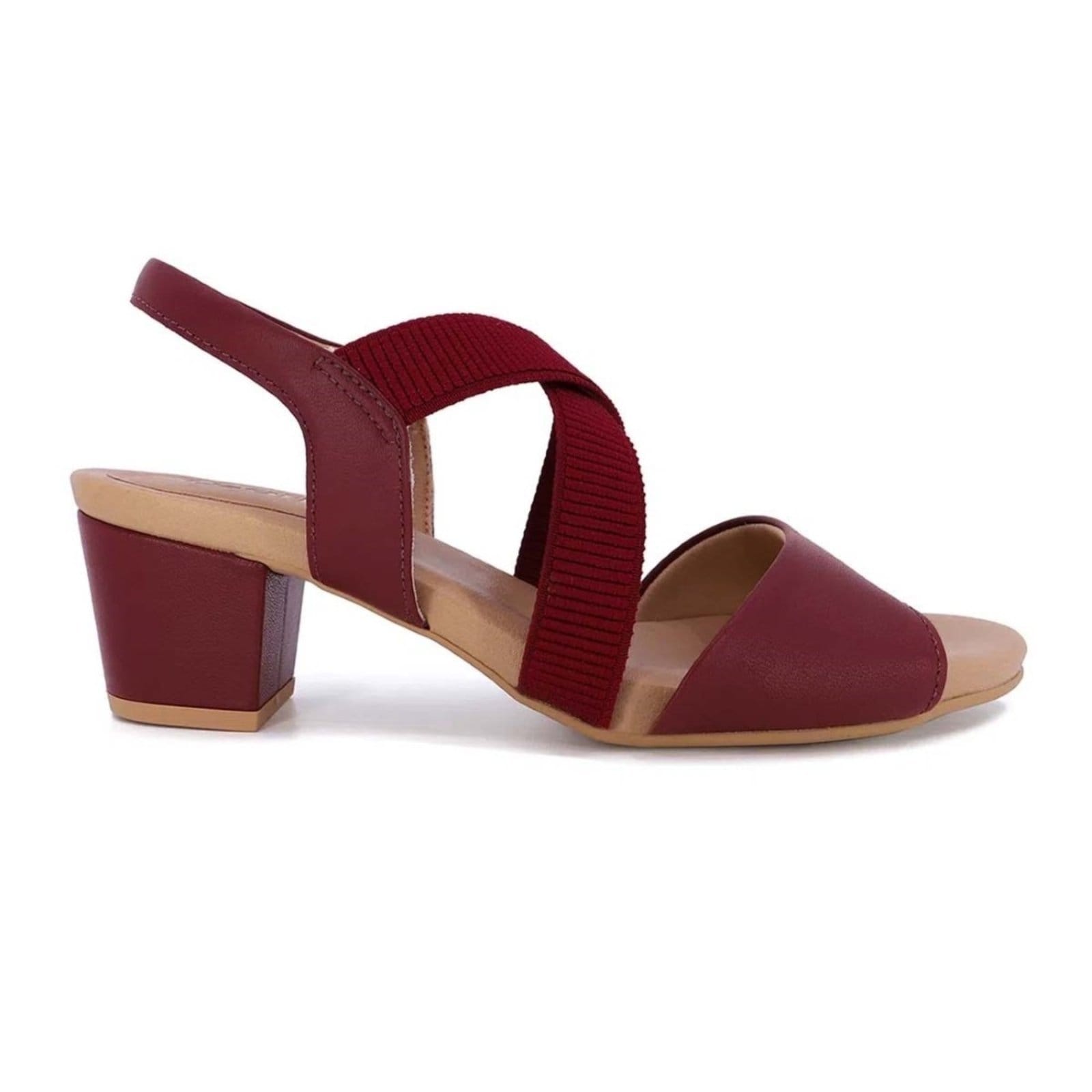 Vista principal Sandália Usaflex Feminina Elástico Y8215 Usaflex vinho
