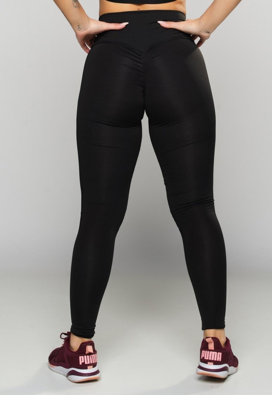 Vista 2 Calça Legging MVB Modas Empina Bumbum Suplex Lisa Mvb Modas preto