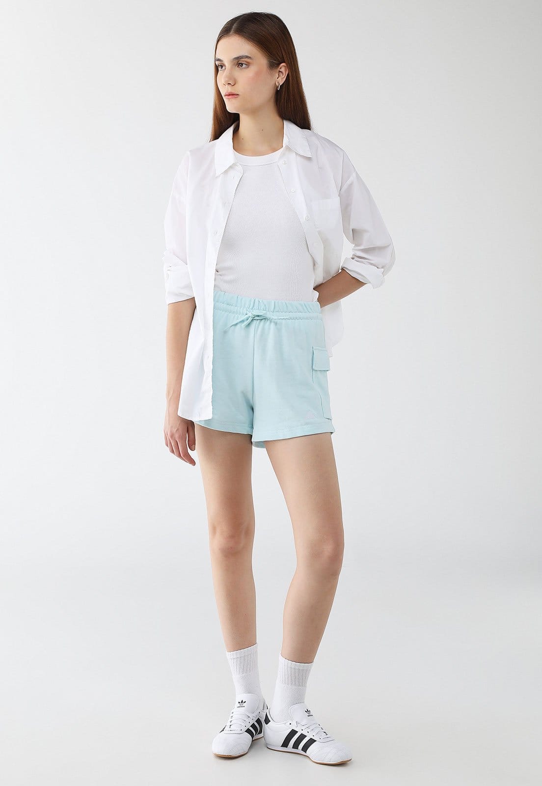 Vista 2 Short Feminino adidas Sportswear Cintura Alta Claro adidas Sportswear azul