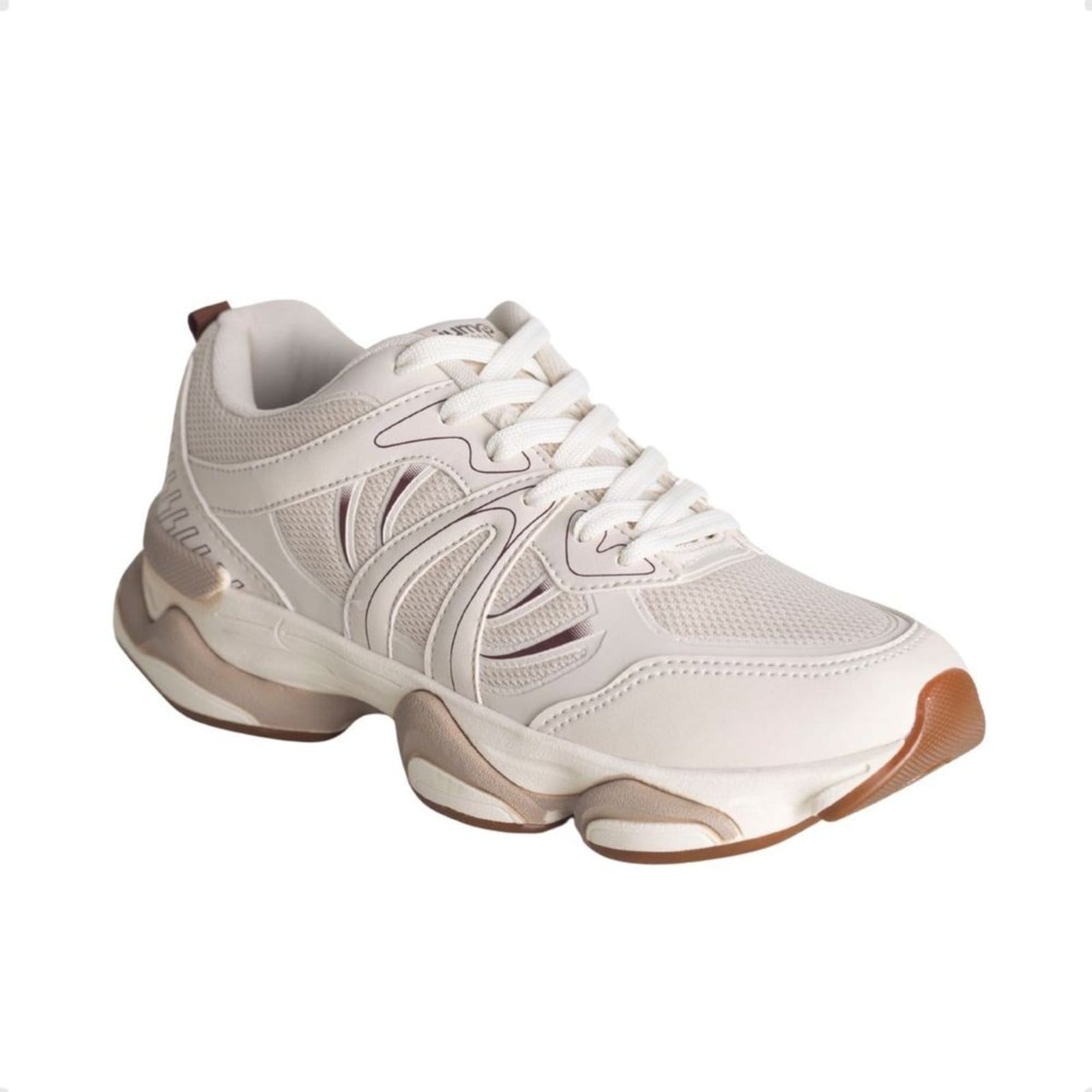 Vista 2 Tênis Jump Motion Bege Jump dourado