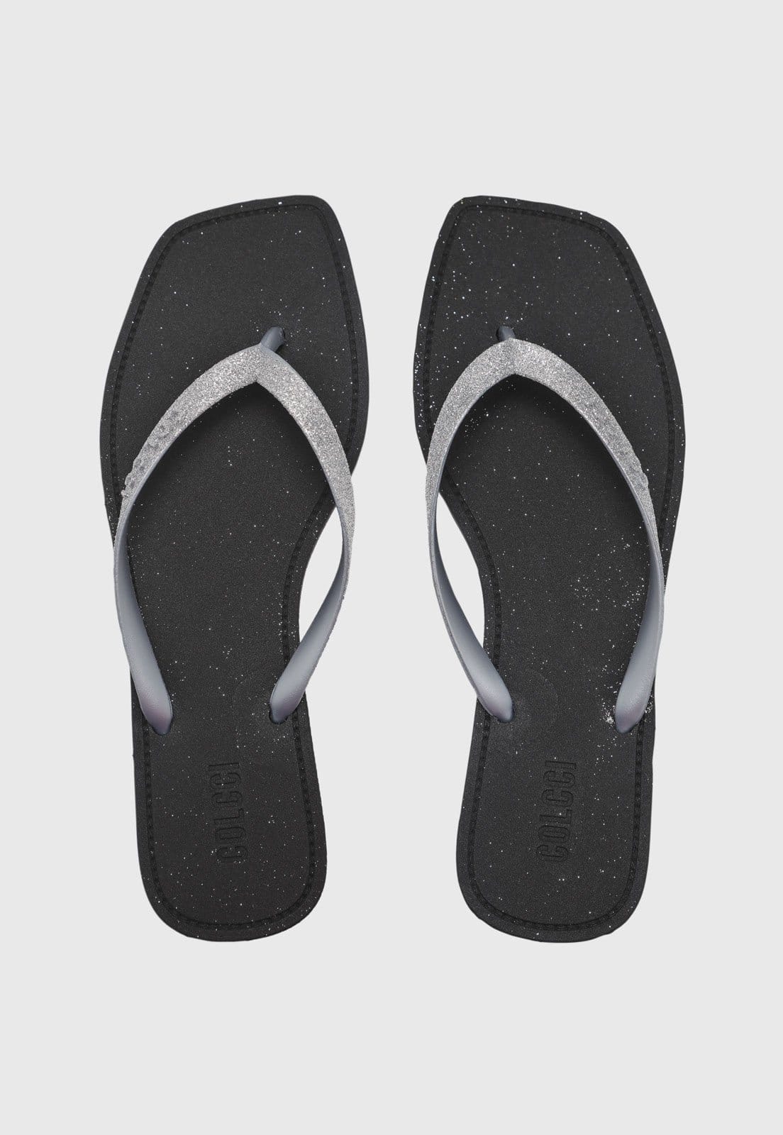 Chinelo Dedo Feminino Colcci Glitter Prateado