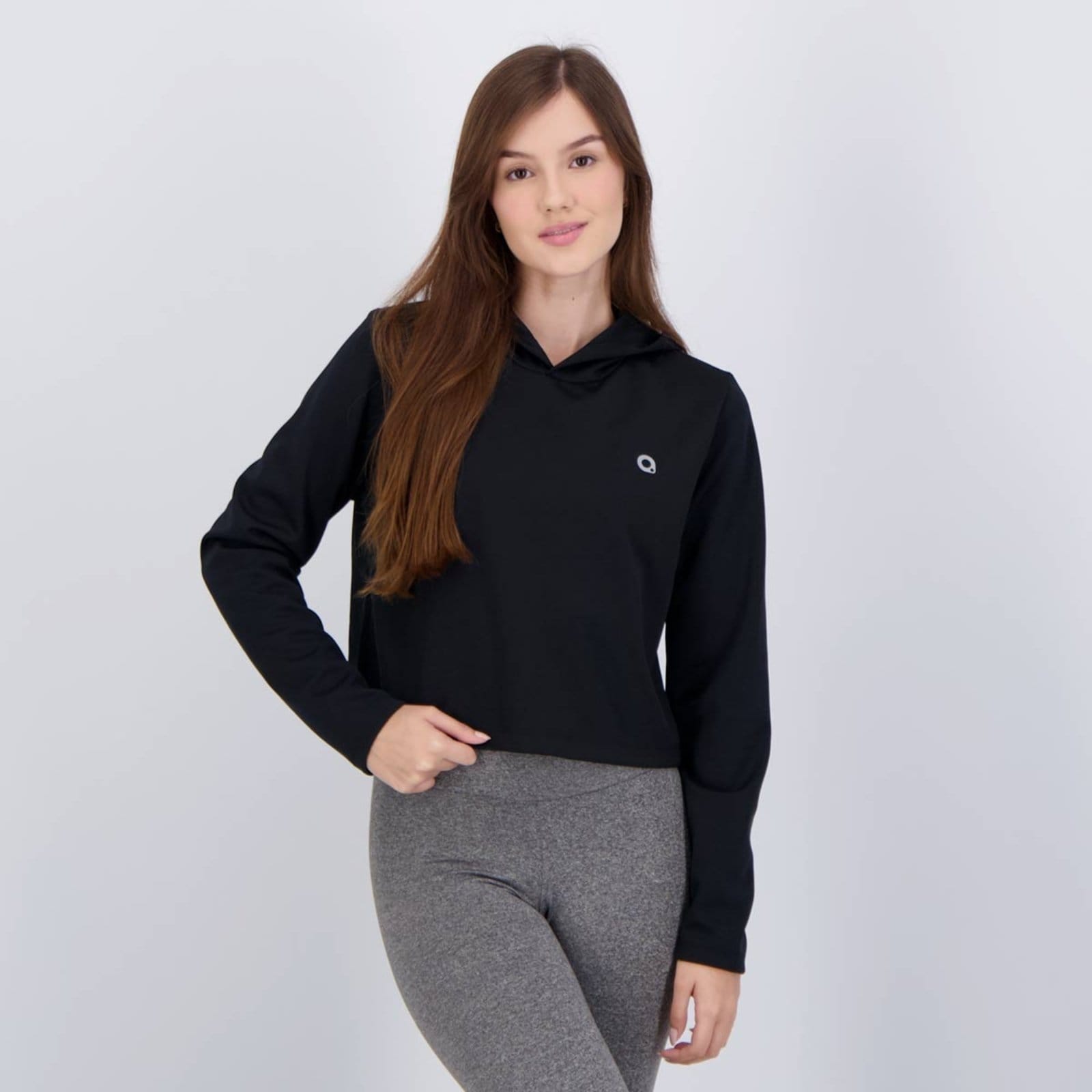 Cropped Area Dot Manga Longa Feminino