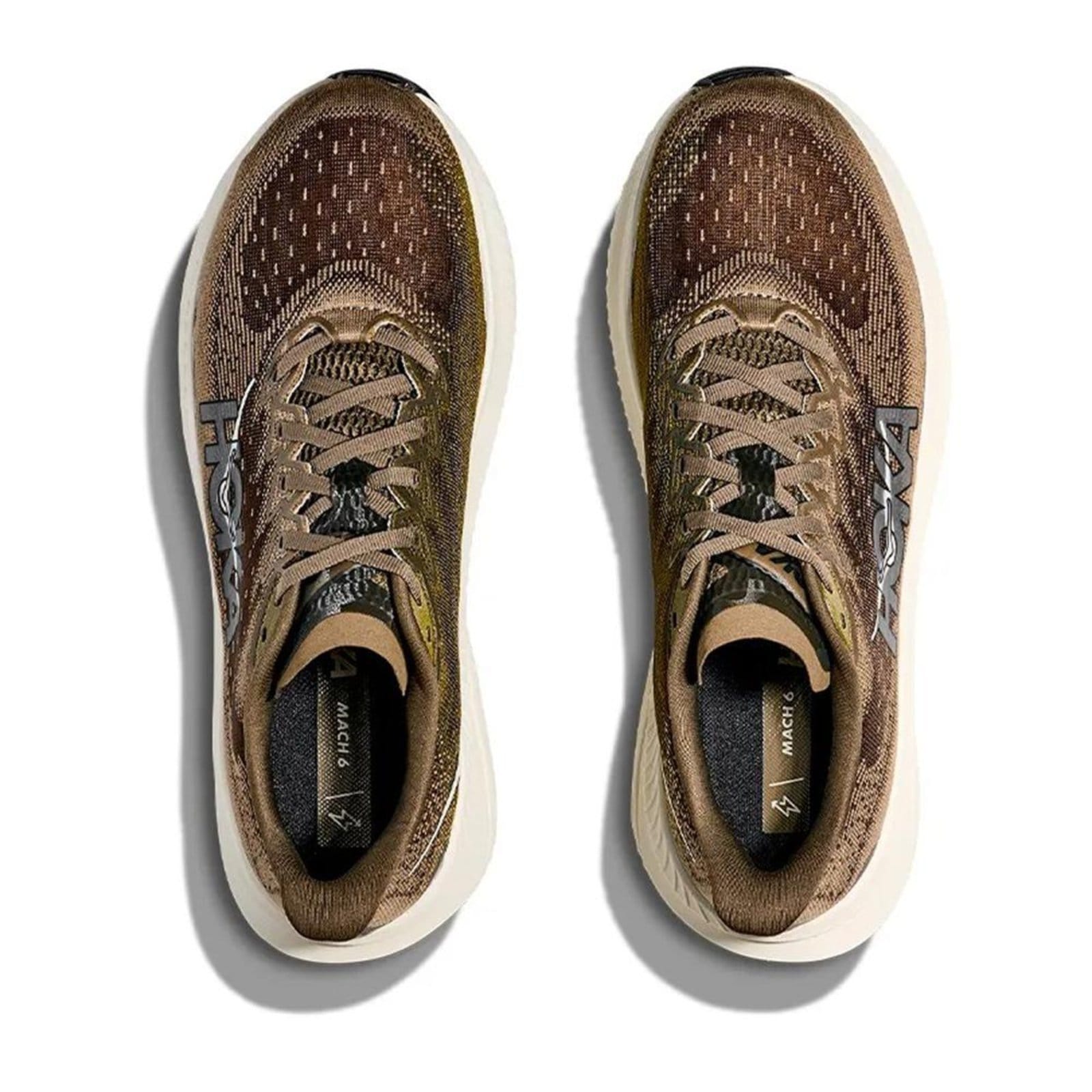 Vista 2 Tênis Hoka Mach 6 Masculino Antiqueolive/Truffle Salt HOKA verde