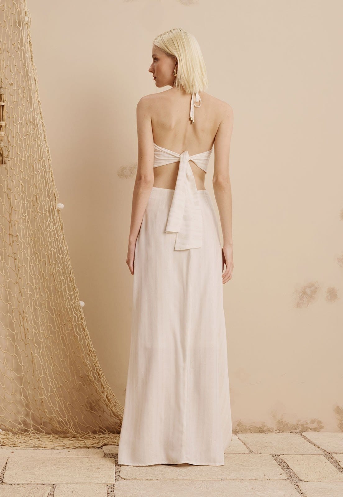 Vista 2 Vestido Recortes Com Passador Boleado CaCay off-white