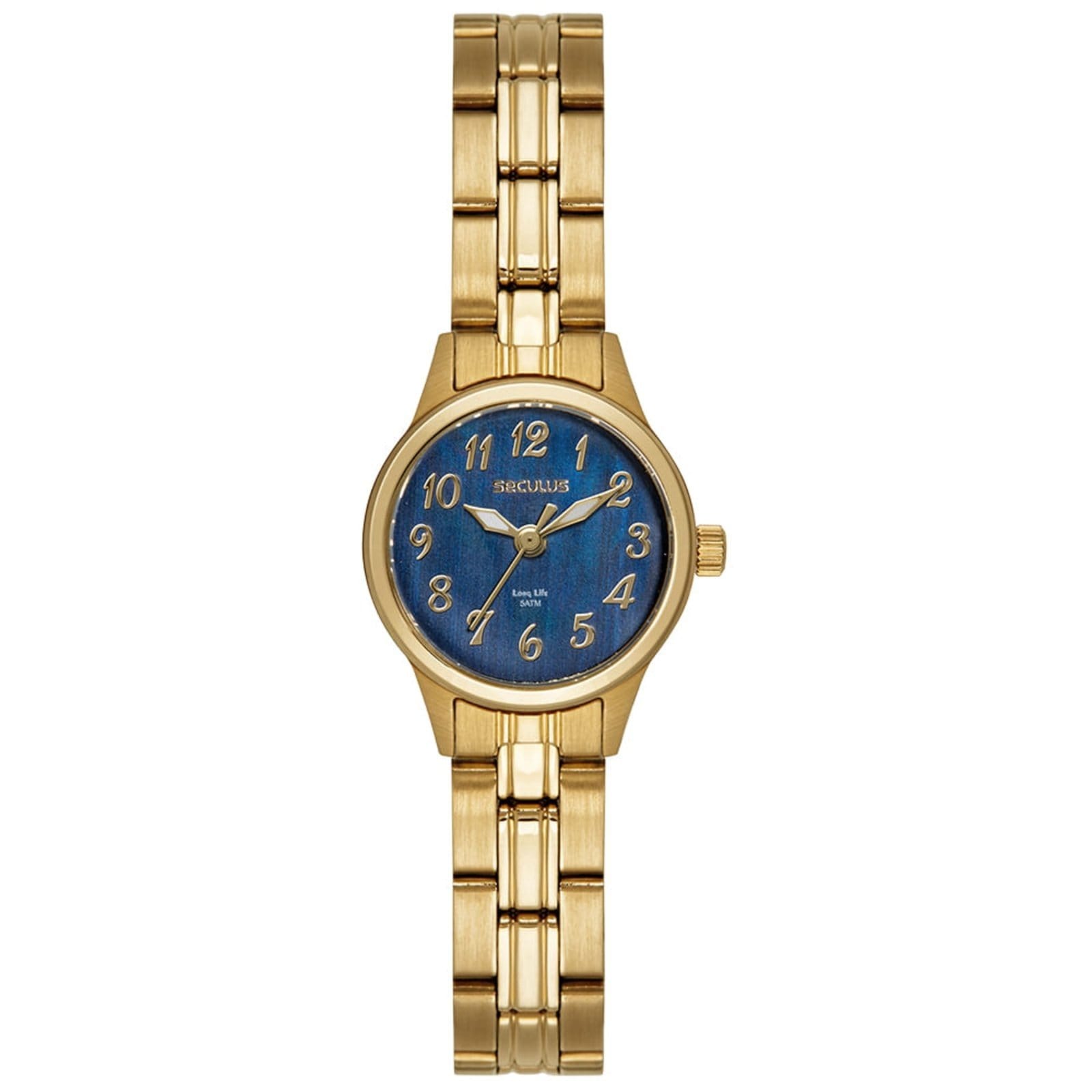 Vista principal Relógio Feminino Aço Madrepérola Seculus dourado