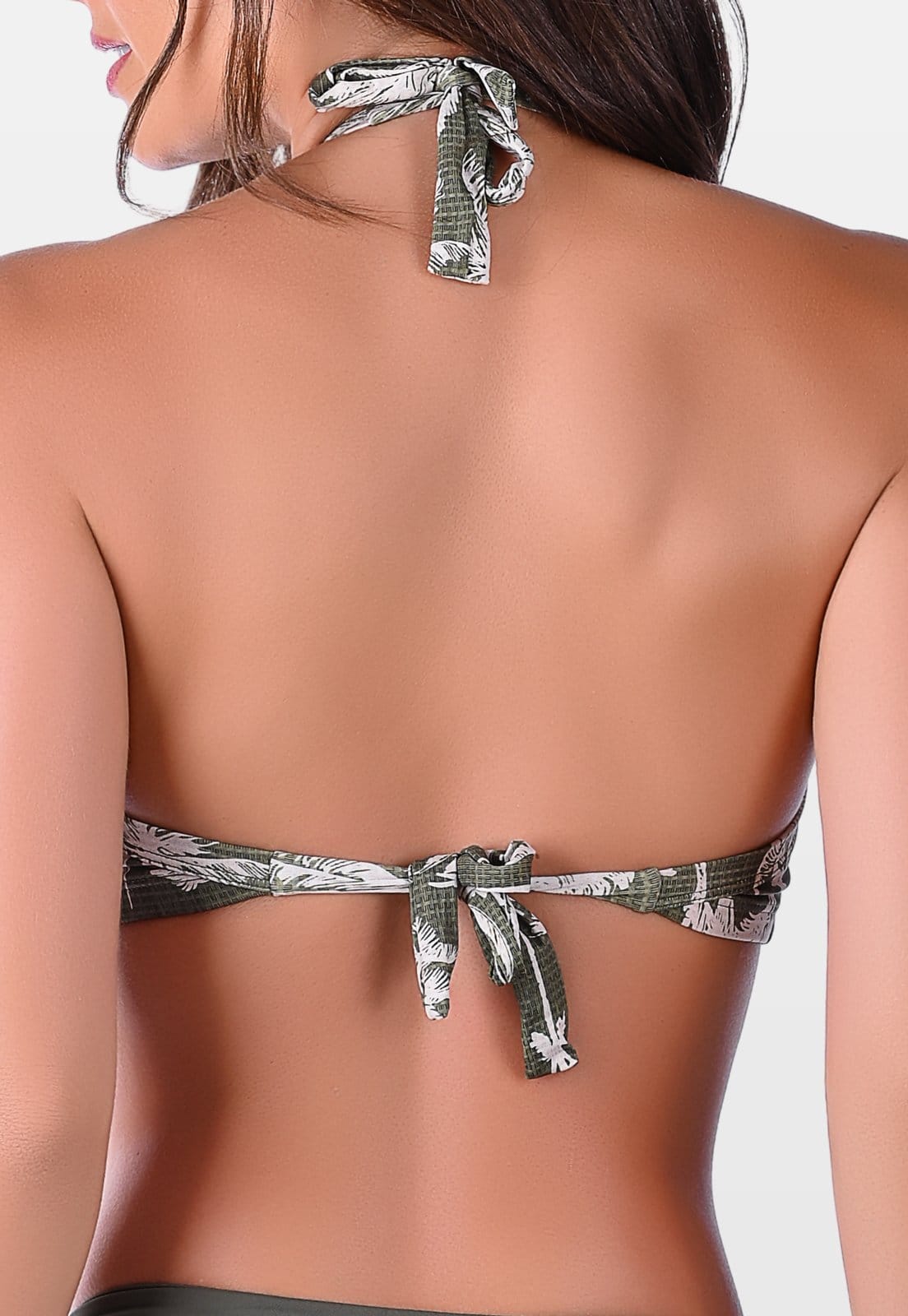 Vista 2 Top Summer Soul Bojo Meia Taça Sem Fecho Com Amarração Coqueiro Verde Summer Soul estampado/verde verde