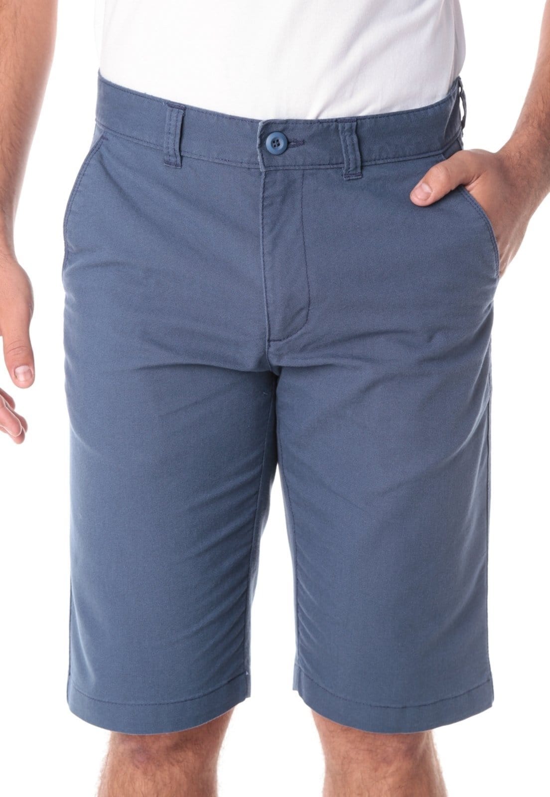 Vista principal Bermuda Sarja Traymon Chino Regular Petroleo Traymon azul marinho