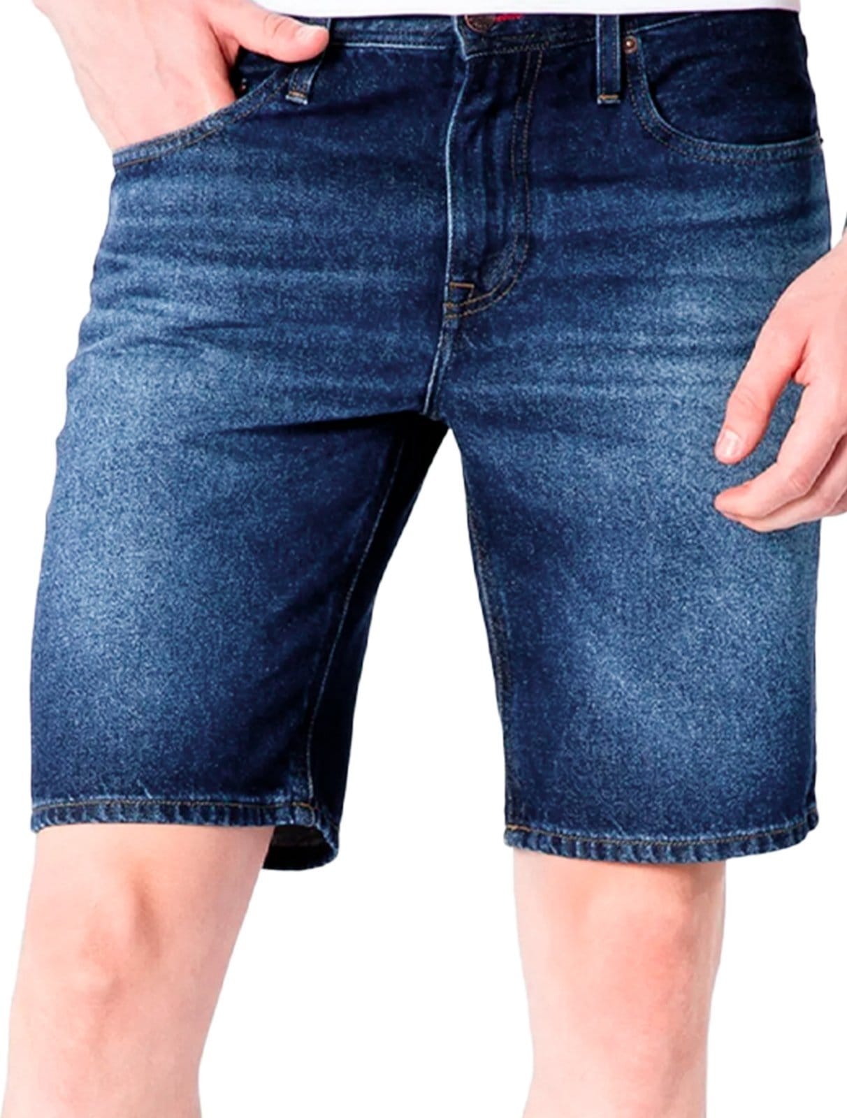 Vista principal Bermuda Tommy Hilfiger Jeans Masculina Straight Brooklyn Boston Tommy Hilfiger azul