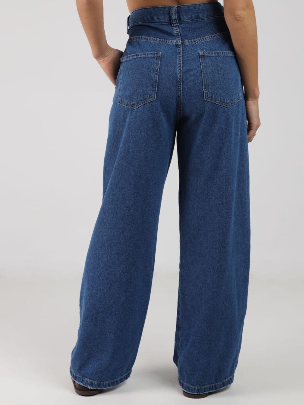 Vista 2 Calça Jeans Wide Leg Autentique Feminina AZUL Autentique unico azul