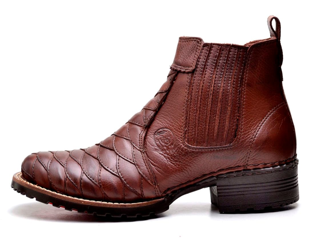 Vista 2 Bota Country Clube do Sapato de Franca Silverado Chocolate Clube do Sapato de Franca bege/marrom/preto