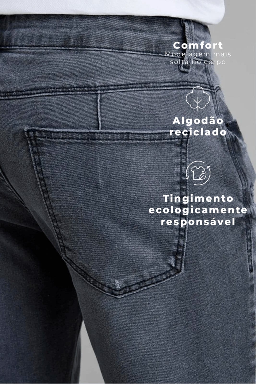 Vista 2 HIGHSTIL Calça Jeans Comfort - Lavagem Black HIGHSTIL preto black