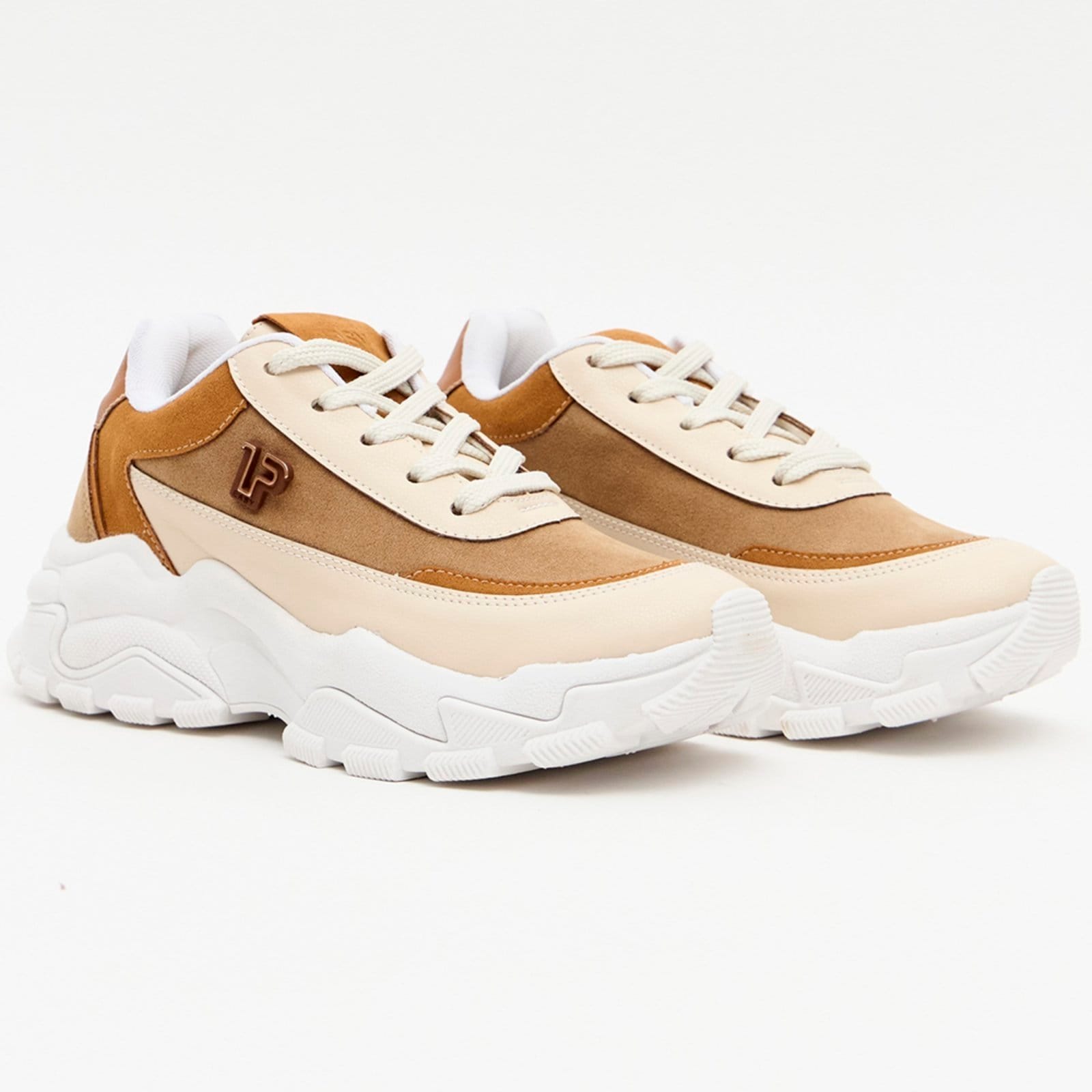 Vista 2 Tênis Easy Lança Perfume Chunky Metal Ou26 Feminino Easy Lança perfume marrom