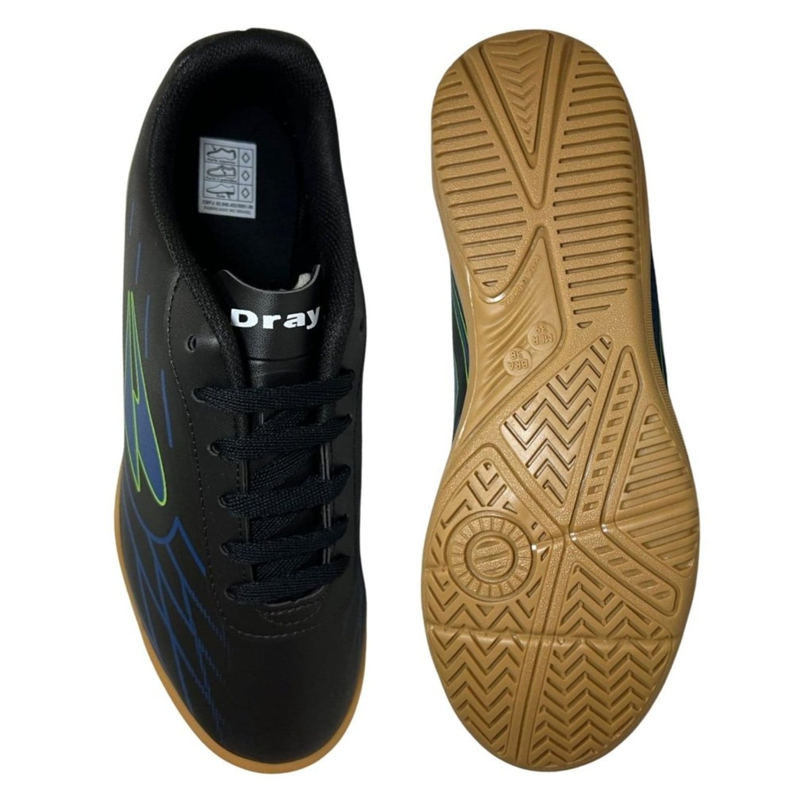 Vista 2 Chuteira Dray Futsal Masculina 202.300 Dray Dray preto