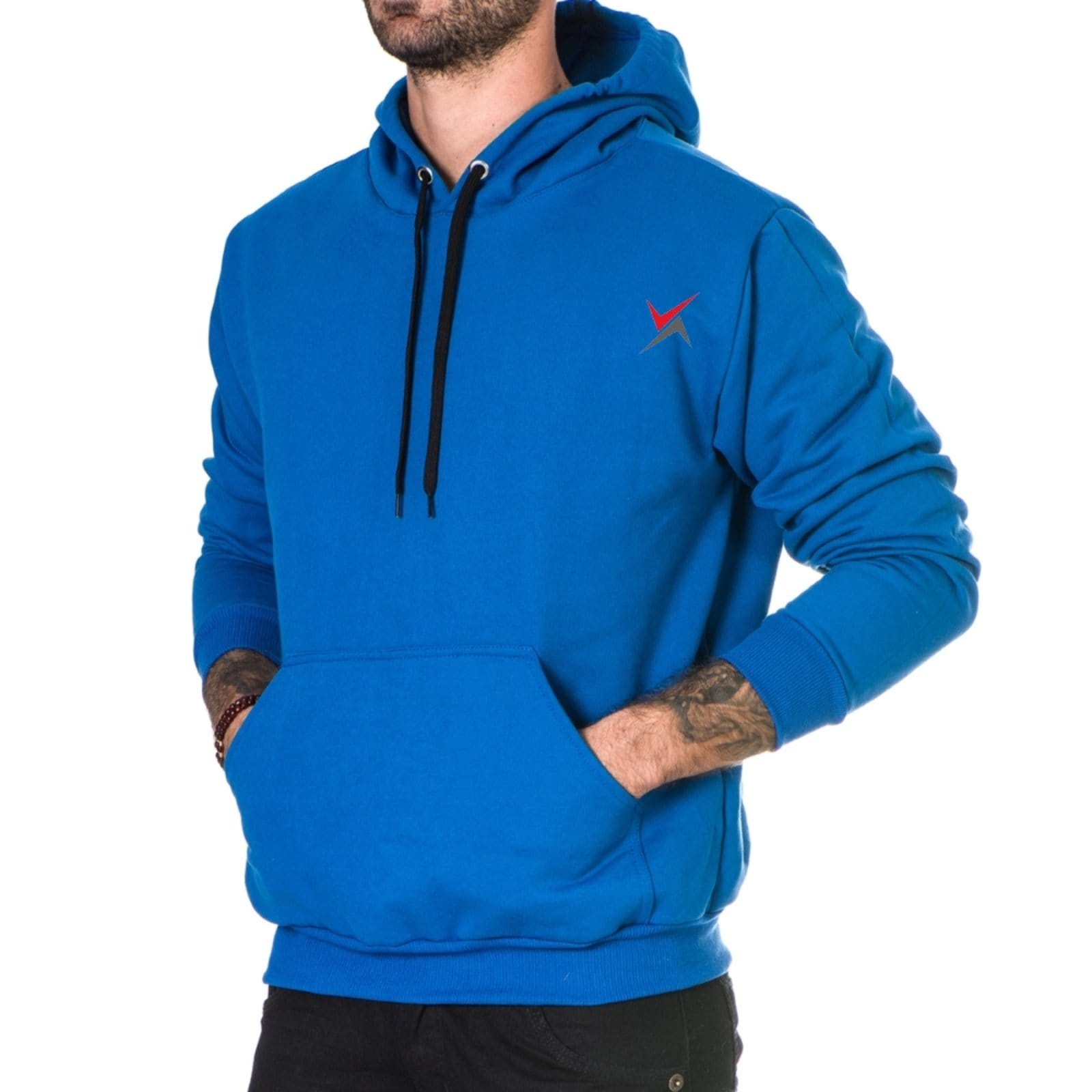 Vista 2 Moletom Masculino Flanelado com Bolso e Capuz Polo Blu em Algodão Azul Royal do P ao Polo Blu azul blu