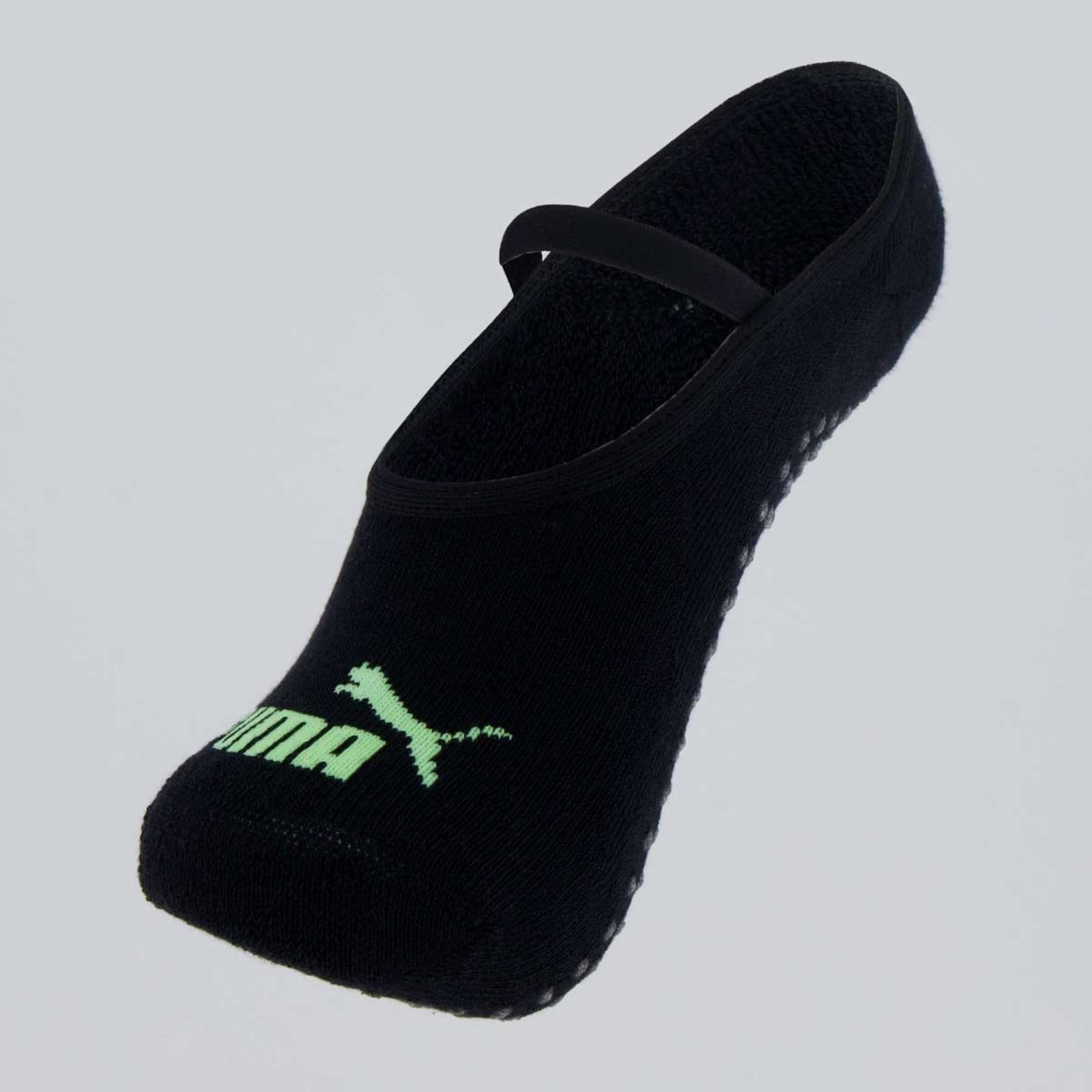 Vista 2 Kit Meia Puma Pilates Feminina 2 pares Roxa e Preta Puma multicolorido