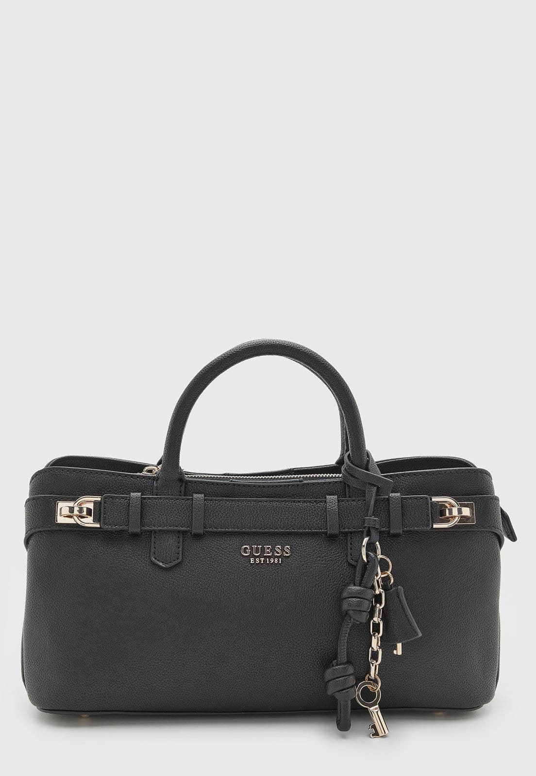 Vista principal Bolsa Feminina Guess Grande Detalhe Metálico Preta Guess preto