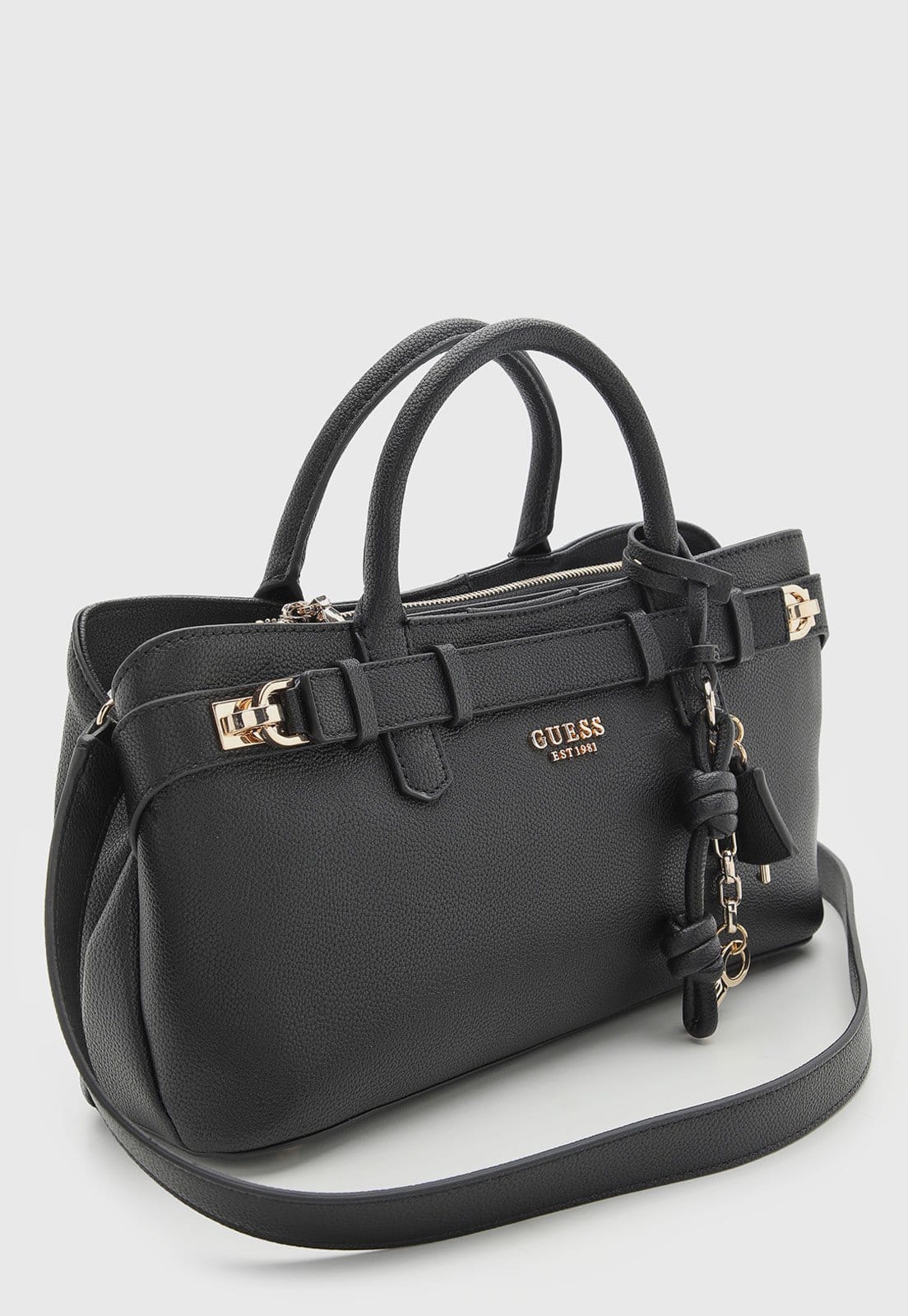 Vista 2 Bolsa Feminina Guess Grande Detalhe Metálico Preta Guess preto