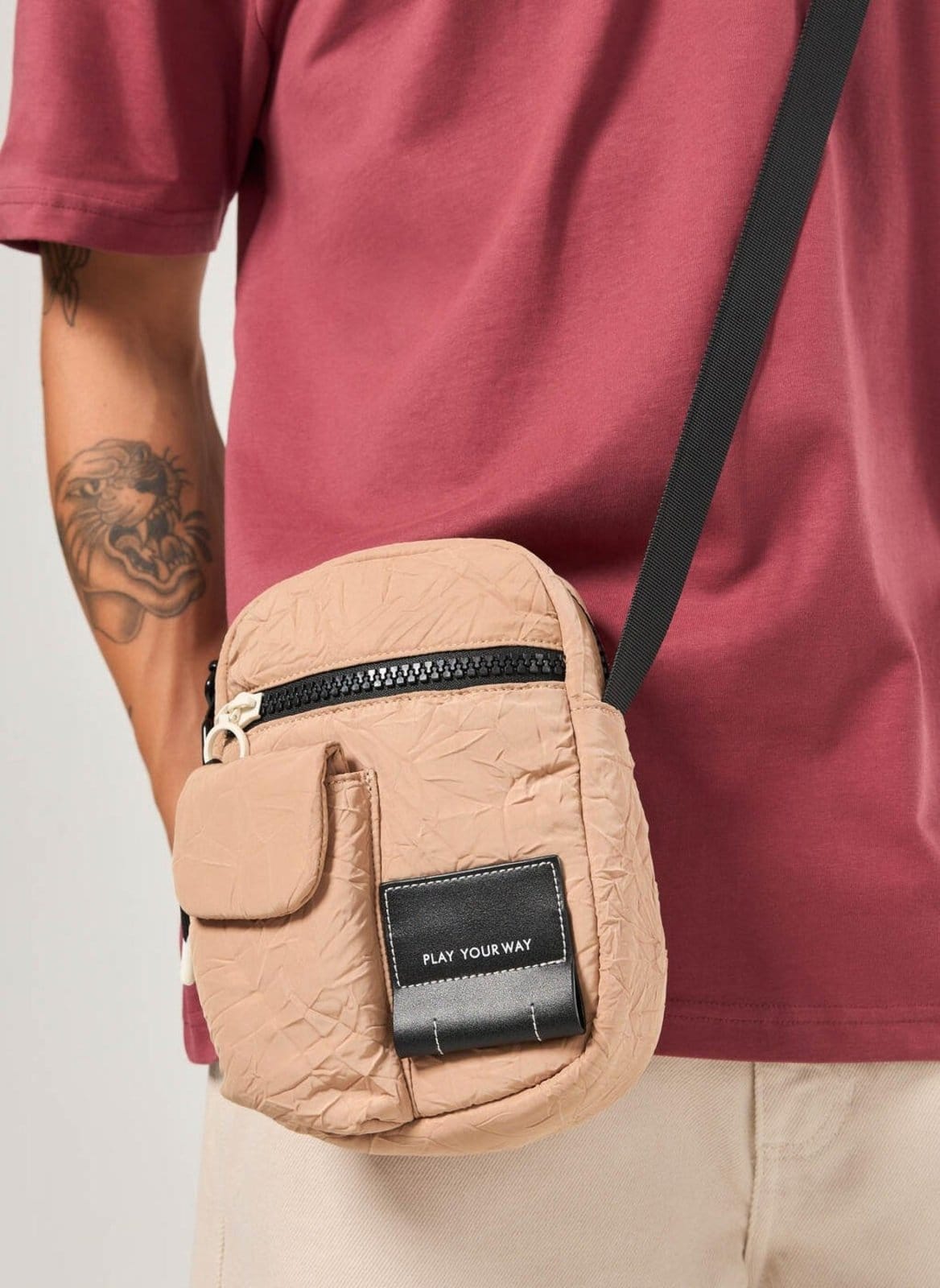 Bolsa Shoulder Bag Texturizada Areia