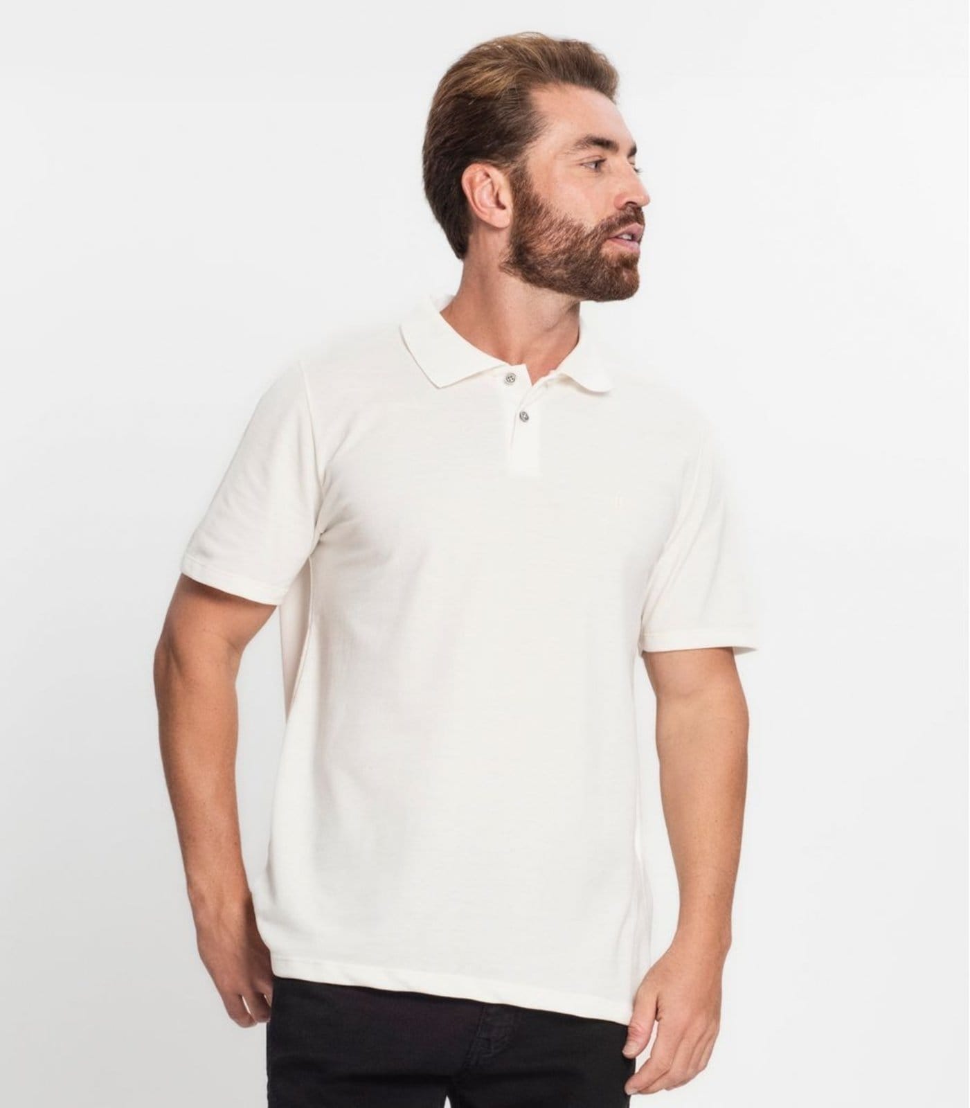 Vista 2 Camisa Polo Básica Masculina Diametro Diametro basicos bege
