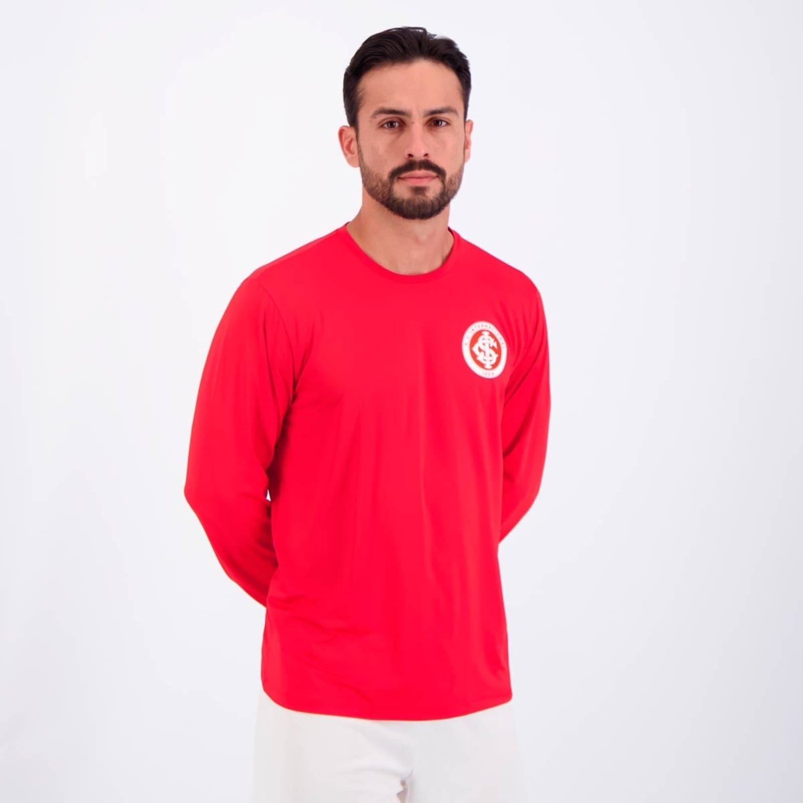 Vista 2 Camisa Internacional UV Manga Longa Vermelha Betel vermelho