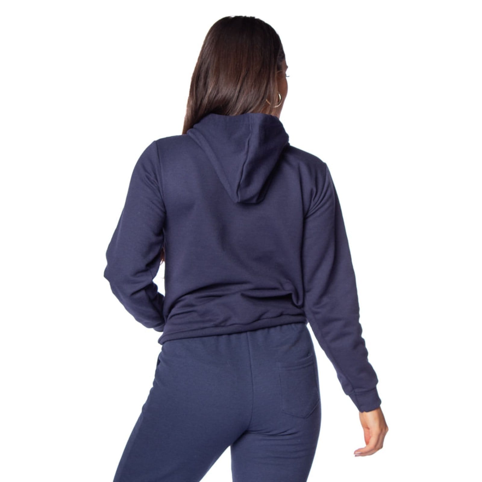 Vista 2 Blusão de Moletom Feminino Desayner com Capuz Marinho Desayner azul marinho