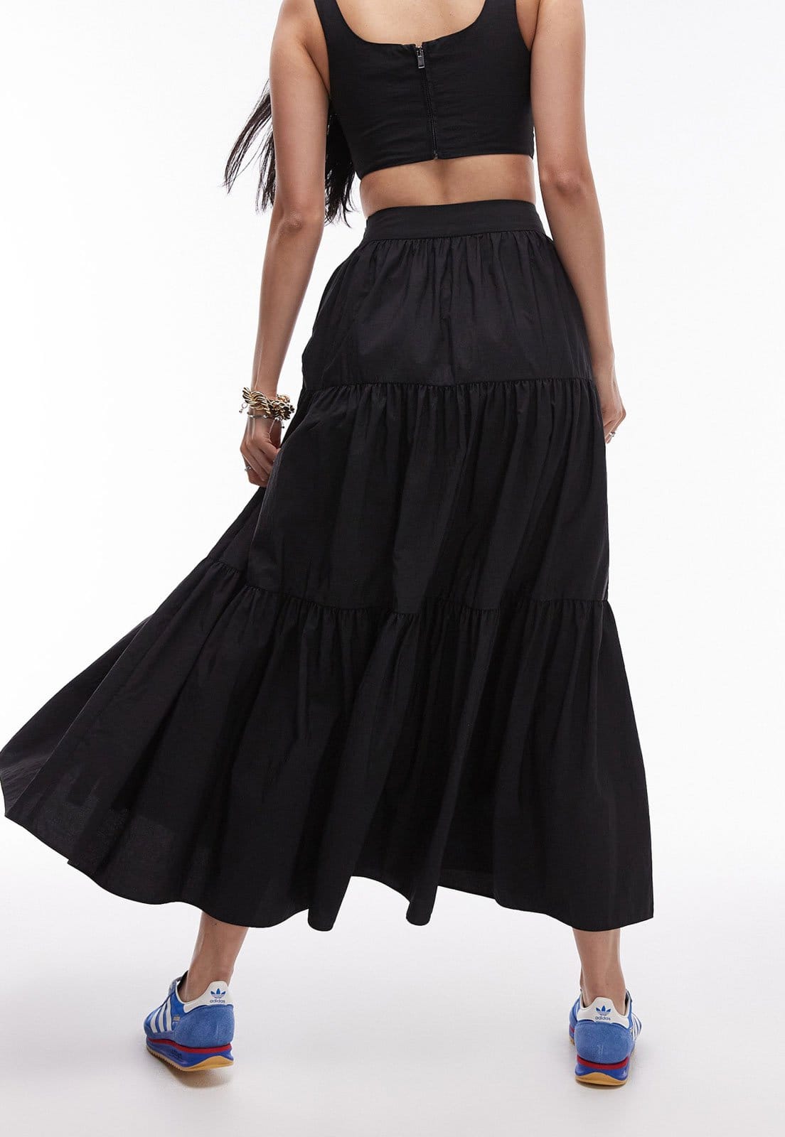 Vista 2 Saia TOPSHOP Longa Marias Preta Topshop preto