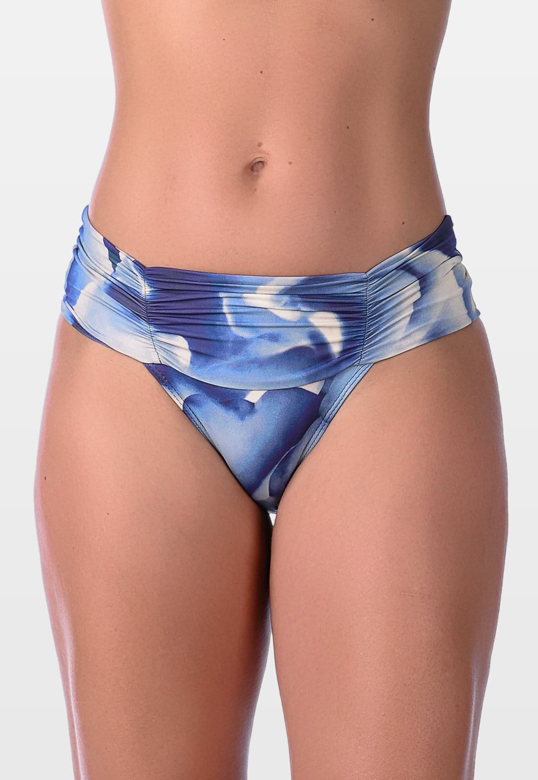 Calcinha Summer Soul Cintura Baixa Cós Largo Franzido Estampado